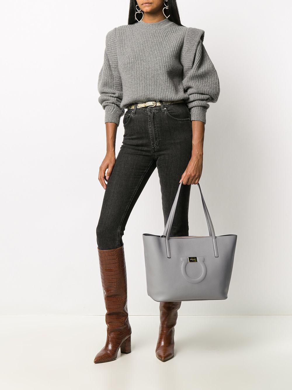 Ferragamo Medium Gancini Tote Bag in Gray Lyst