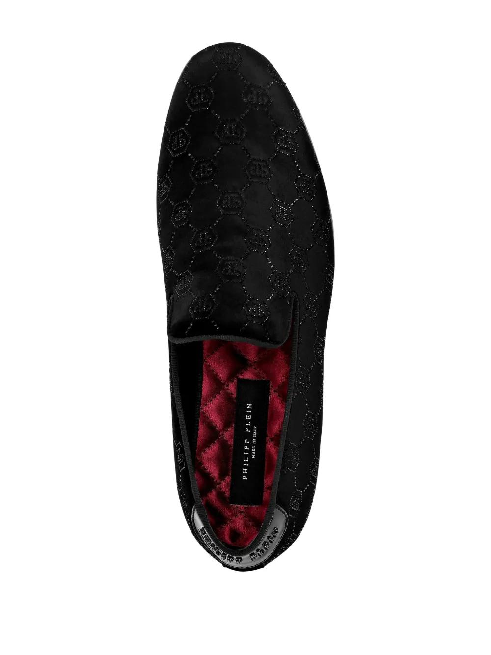 Philipp Plein Monogram Velvet Loafers in Black for Men | Lyst UK display picture 1