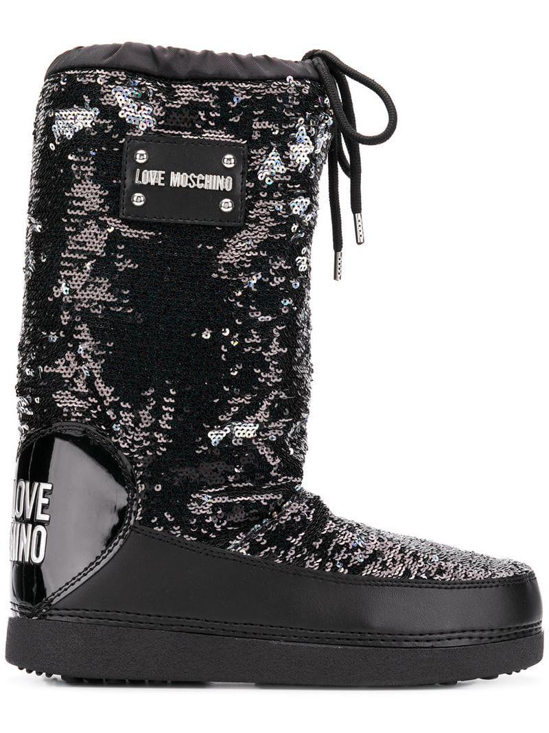 sequin moon boots