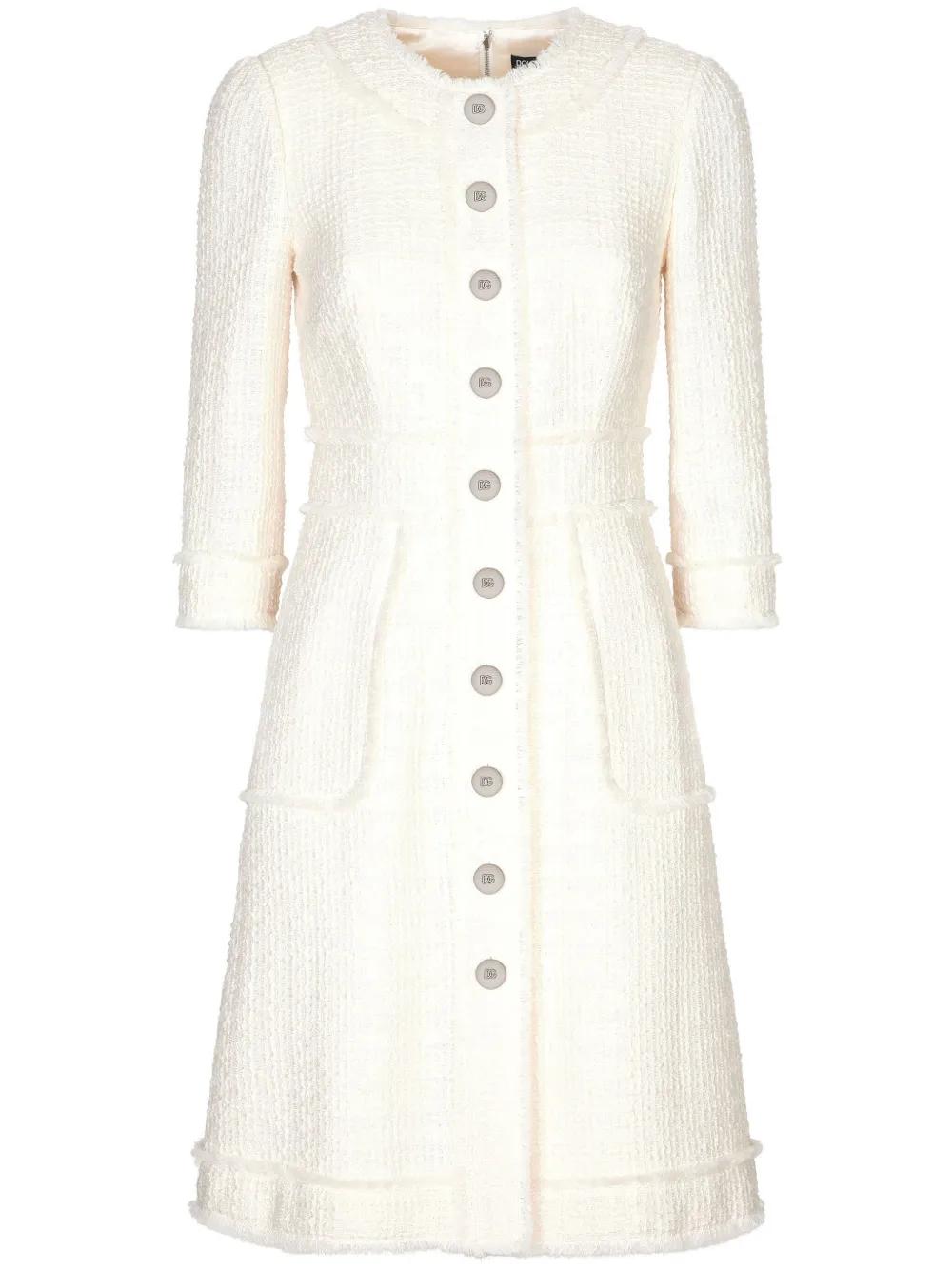 Dolce & Gabbana WHITE TWEED SLEEVELESS DRESS ツイード ドレス Dolce & Gabbana Tweed Dresses for Women | Lyst