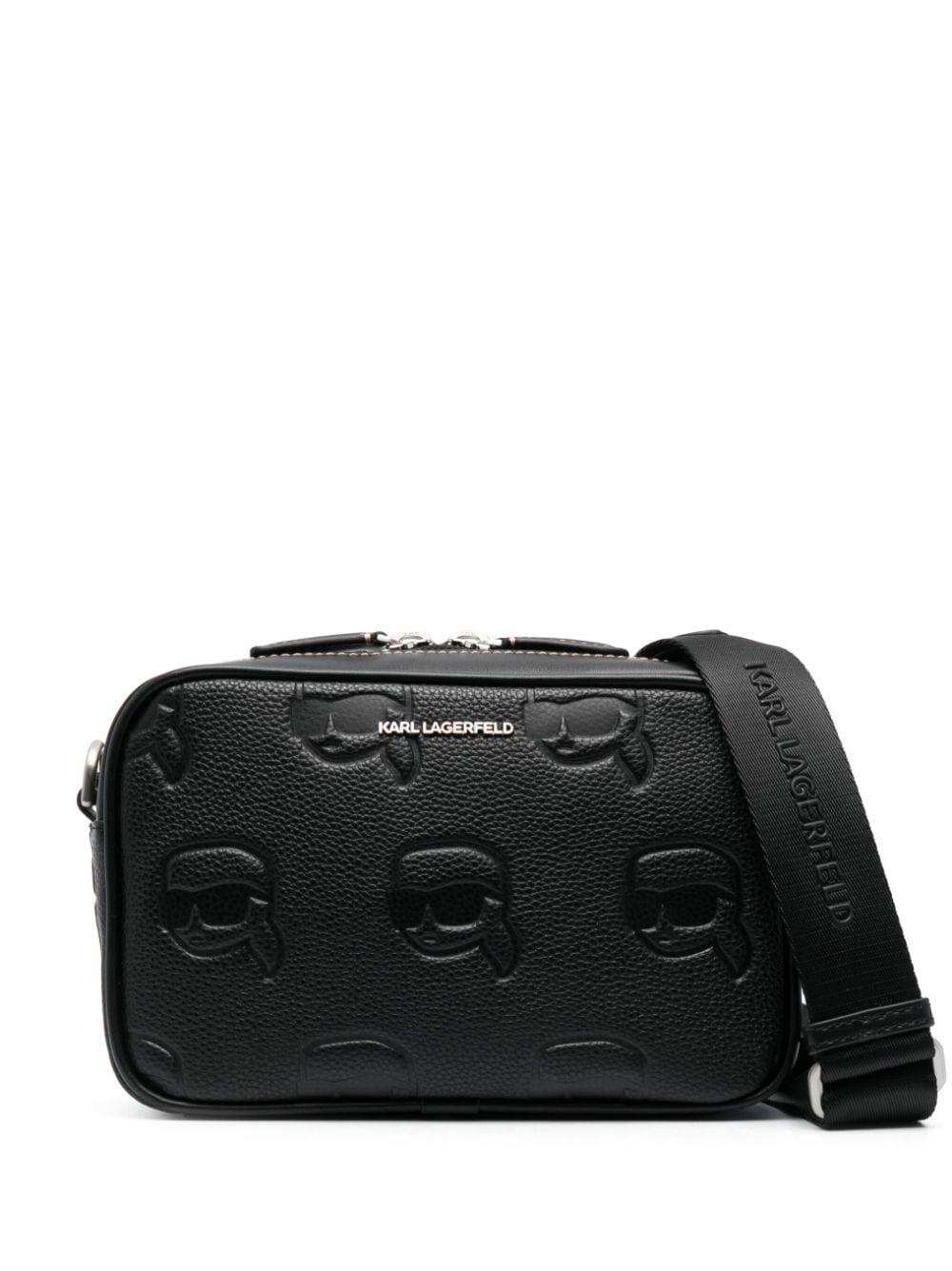 Karl Lagerfeld Ikonikmotif Leather Camera Bag in Black for Men Lyst