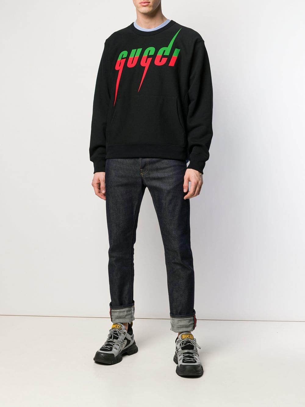 Gucci Blade Cotton Sweatshirt in Black 