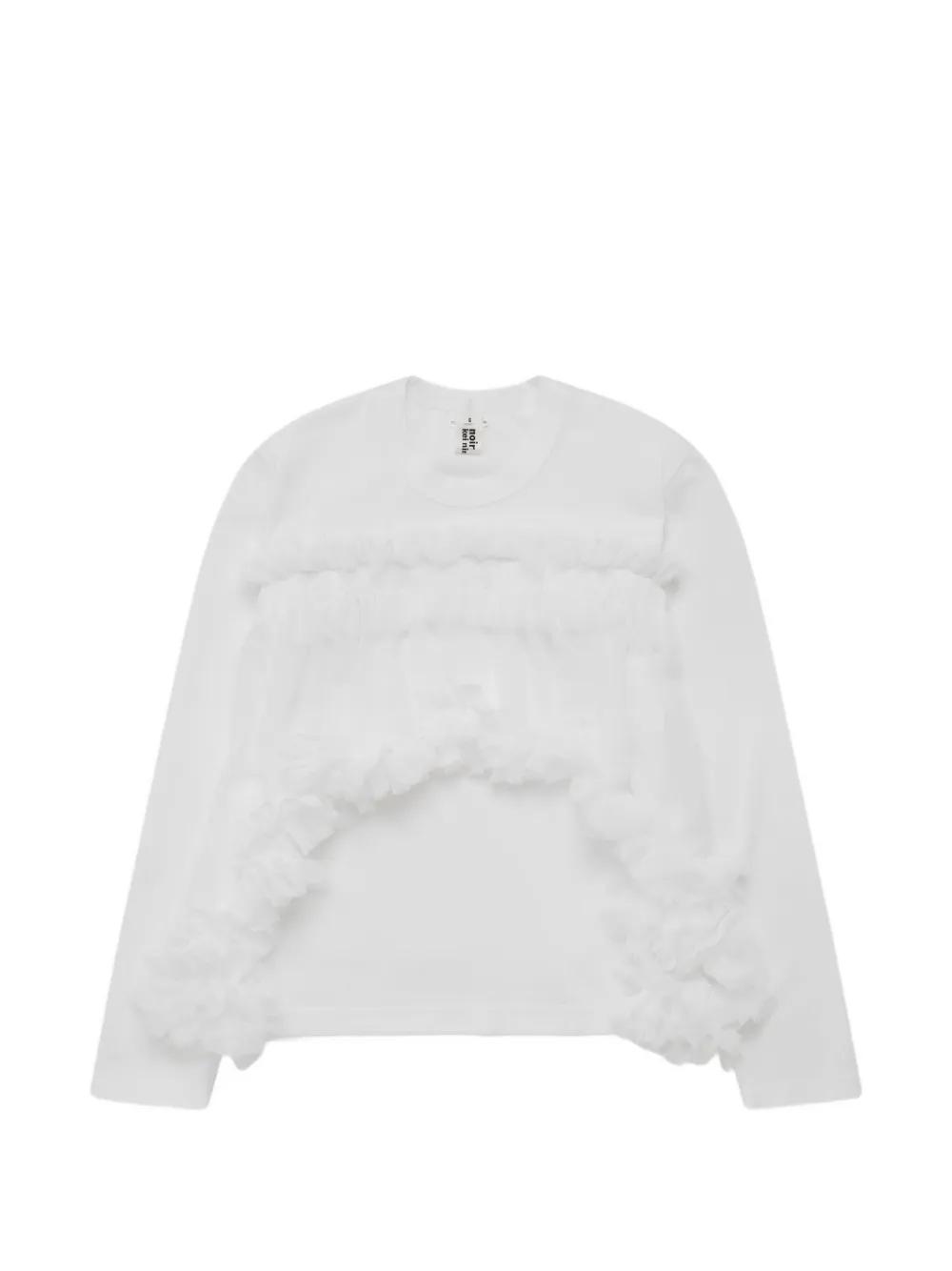 美品 noir kei ninomiya フレア 長袖シャツ ホワイト S Noir Kei 