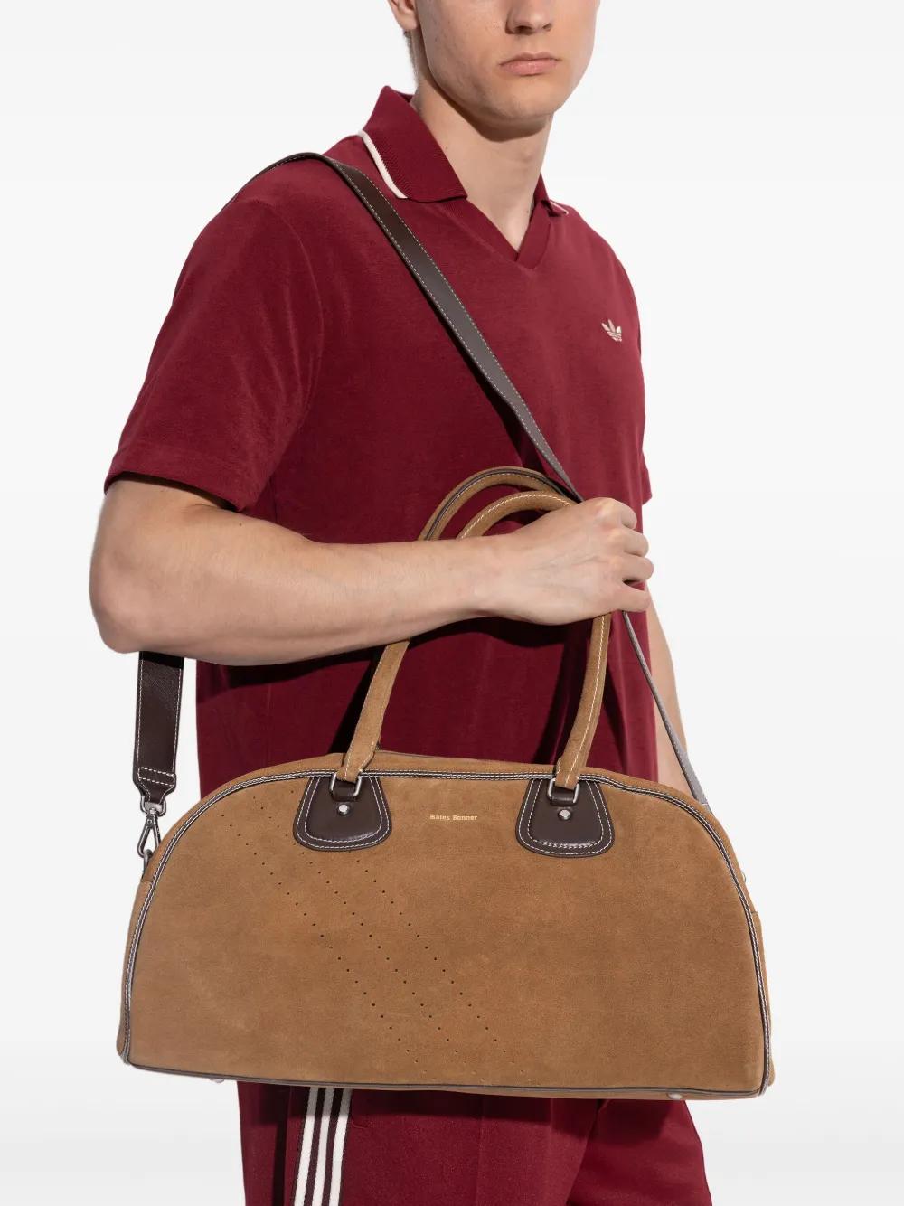 adidas wales bonnerスエード ボストンバッグ ブラウン adidas Wales Bonner Perforated Suede Handbag in Brown | Lyst
