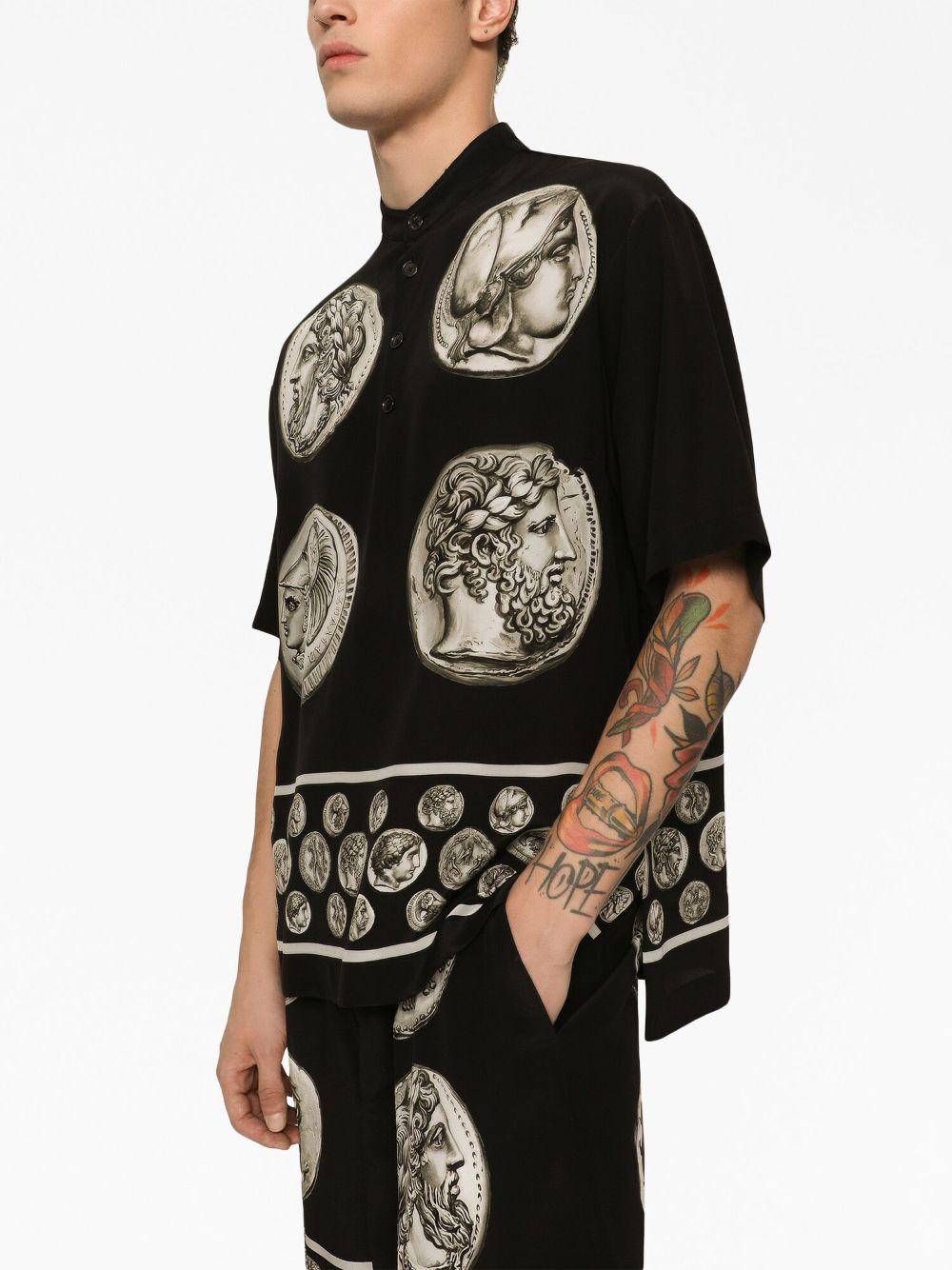 Dolce & Gabbana Coin-print Silk T-shirt in Black for Men | Lyst UK
