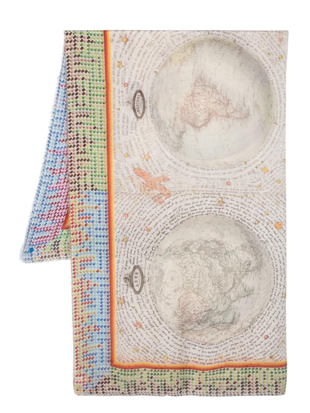 Faliero Sarti Graphic-print Scarf in White | Lyst