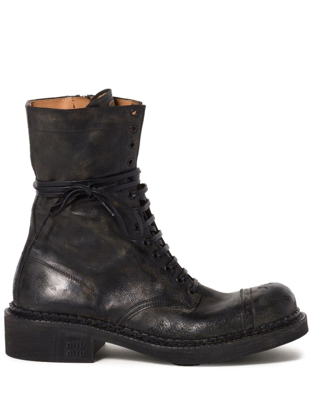 Mia | Elegant Faux Leather Lace-Up Boots