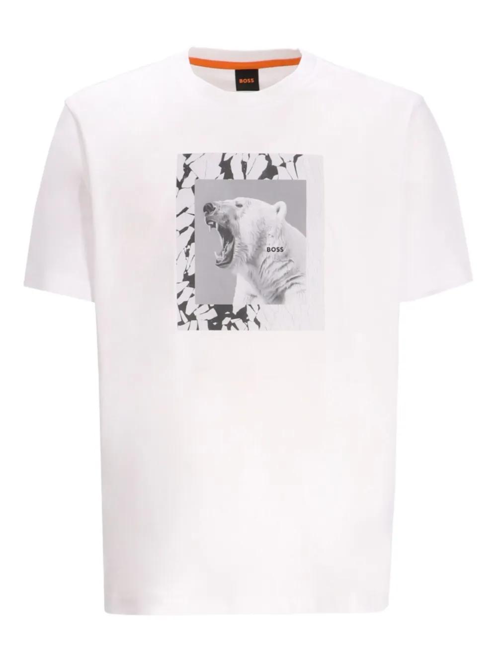 Camiseta con motivo gráfico BOSS de hombre de color Blanco Lyst