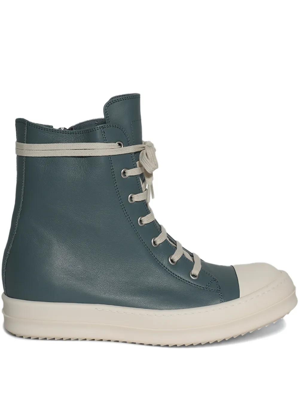Rick Owens ダークグリーン レザー lace-up スニーカー Rick Owens High-top sneakers for Women | Online Sale up to