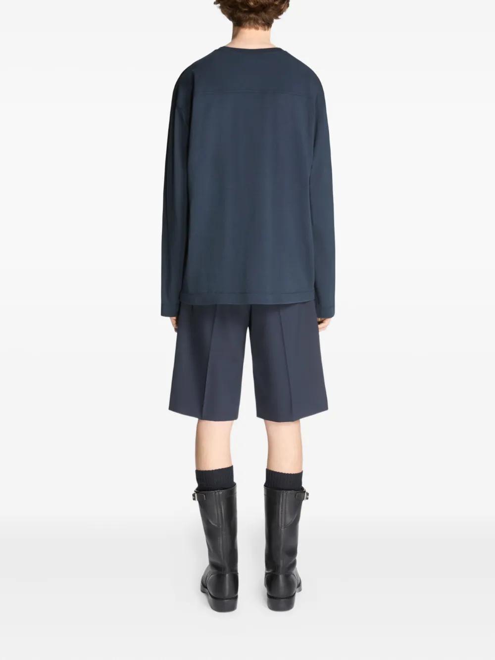 【関税込み】Dries Van Noten ブルー フレイド 長袖Tシャツ 241358M213000_1.jpg