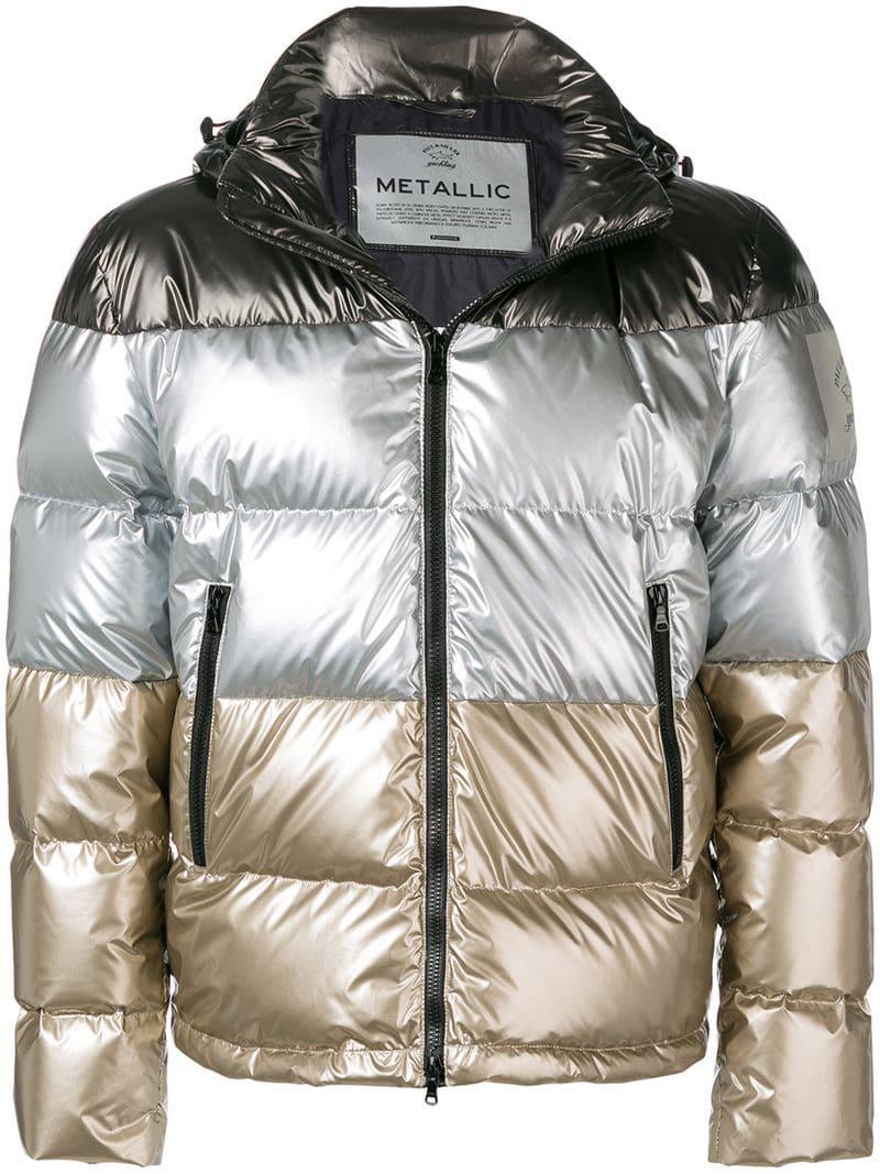 Verkeerd Geen Kansen Paul & Shark Synthetic Paul And Shark Metallic Down Jacket Silver for Men -  Lyst