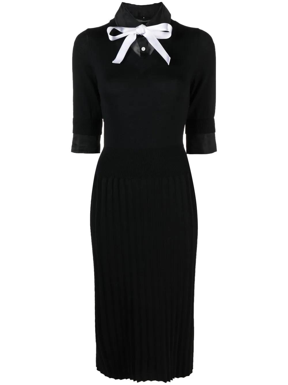 thom browne sweater dress Women's Scenic Toile Silk Pleated Shirtdress in Multi Size 36