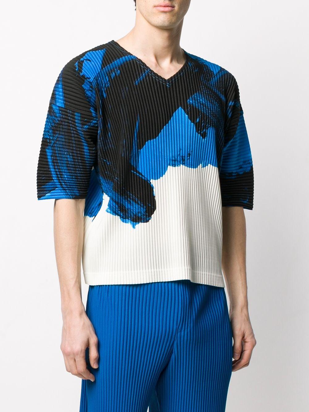 Homme Plissé Issey Miyake Abstract-print Ribbed T-shirt in Black for ...