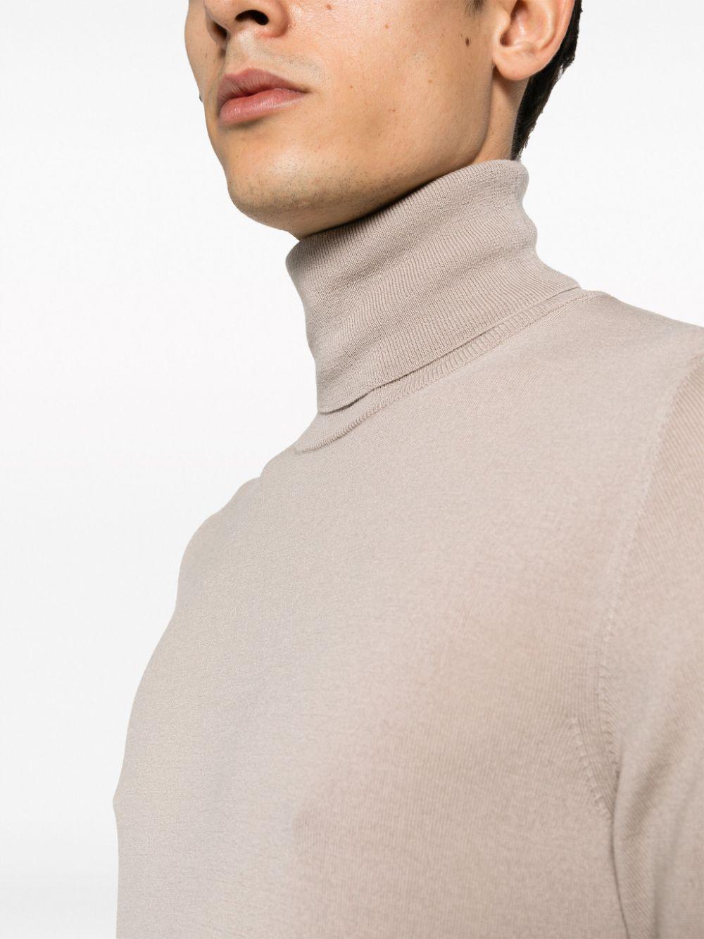 Zanone Roll-neck Fine-knit Jumper in Natural for Men | Lyst