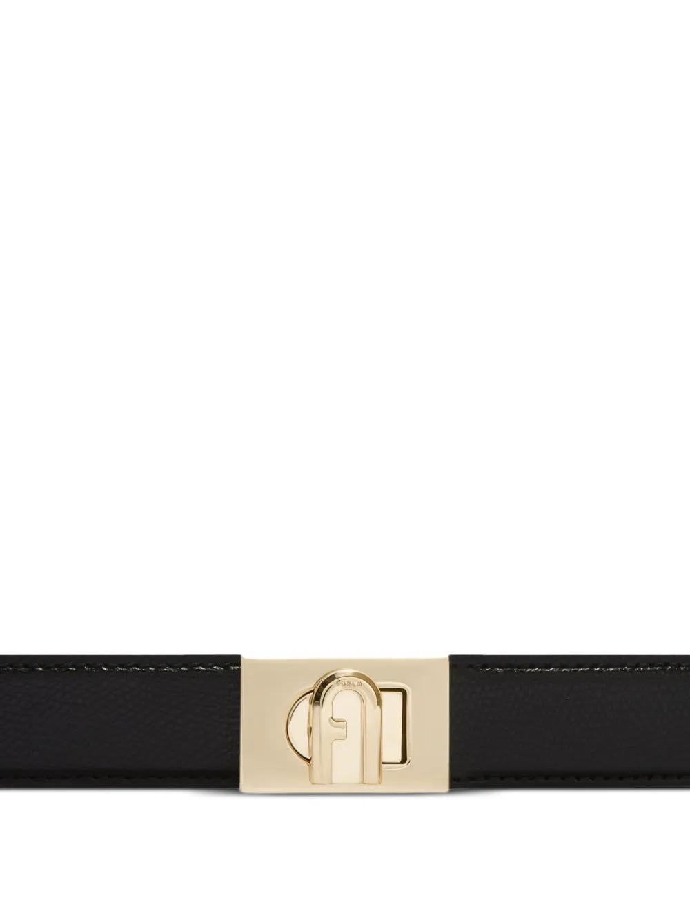 Furla dark gray Belt with Gold Buckle WC00089_BX2045_1007_O6000_M1.  main image 4