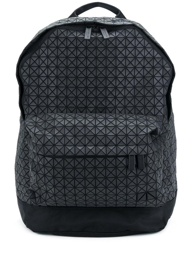 Bao Bao Issey Miyake Cotton Geometric Pattern Backpack in Black for Men
