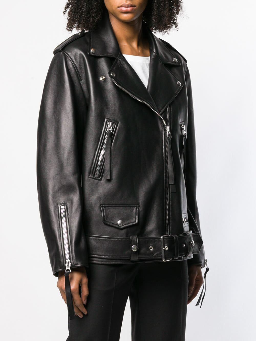 Acne Studios Leather New Myrtle Oversized Jacket in Black - Lyst
