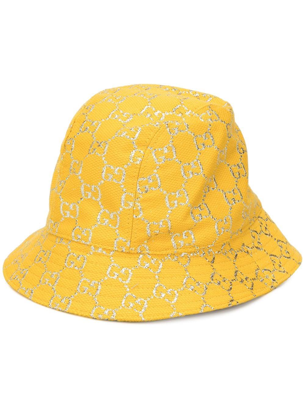 Gucci GG Lamé Bucket Hat in Yellow | Lyst