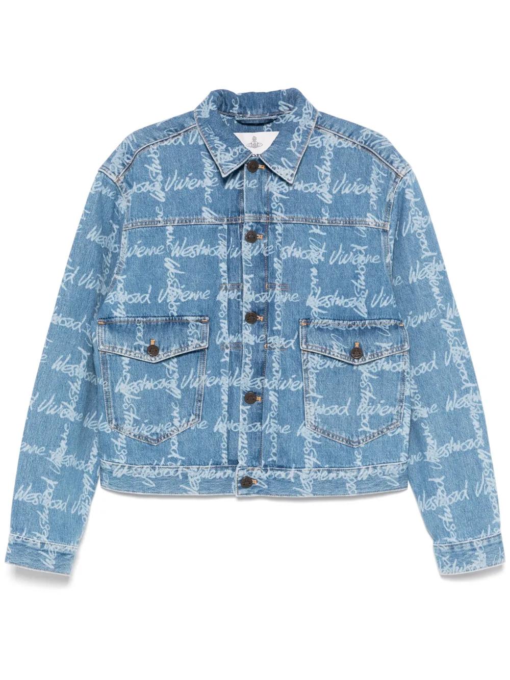Vivienne Westwood Light Denim Jacket With Logo Print And
