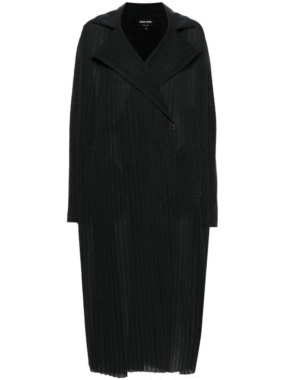 Giorgio Armani レディース ブラック プリーツ トレンチコート コート