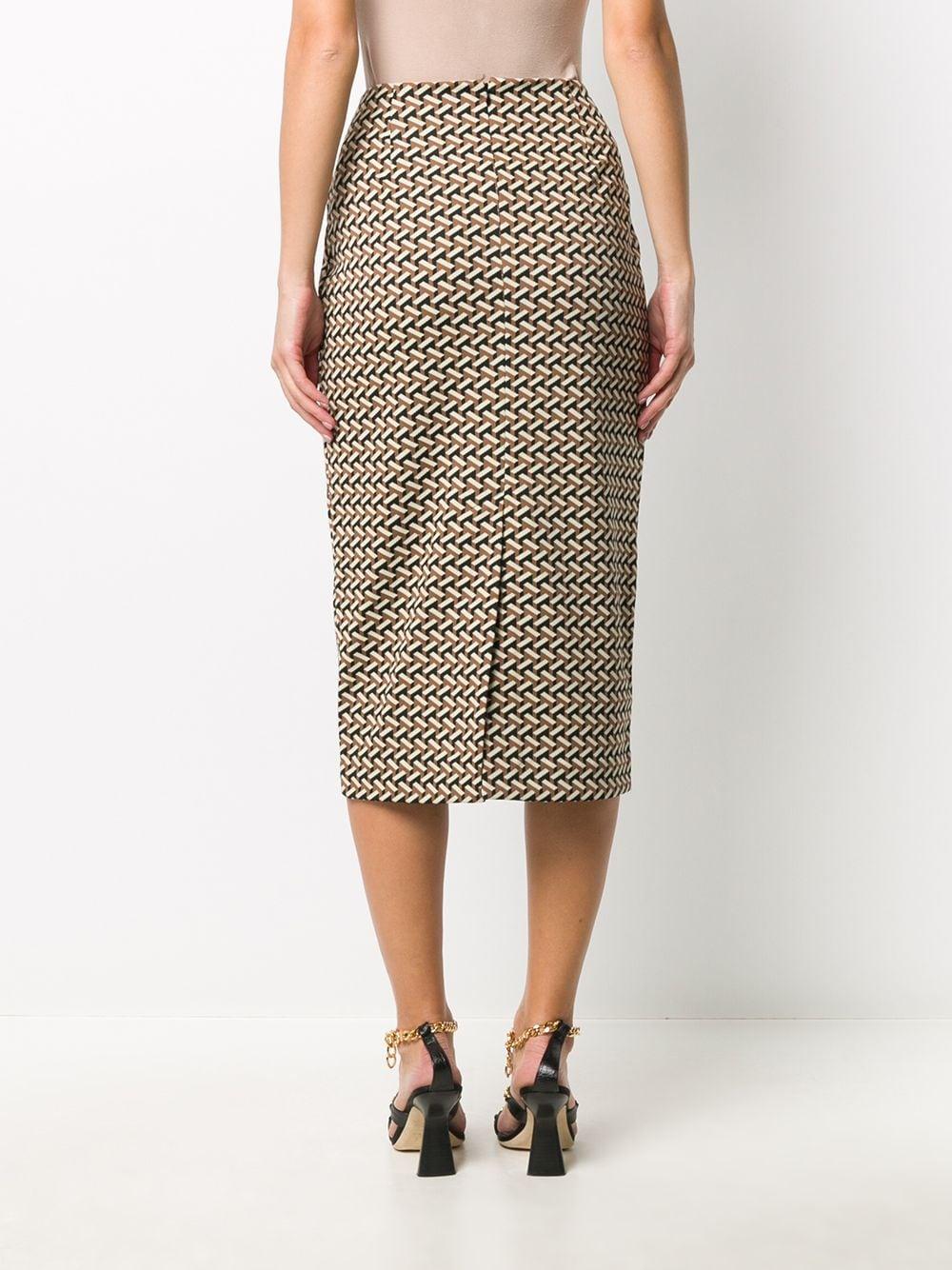 dvf high waisted fitted midi skirt