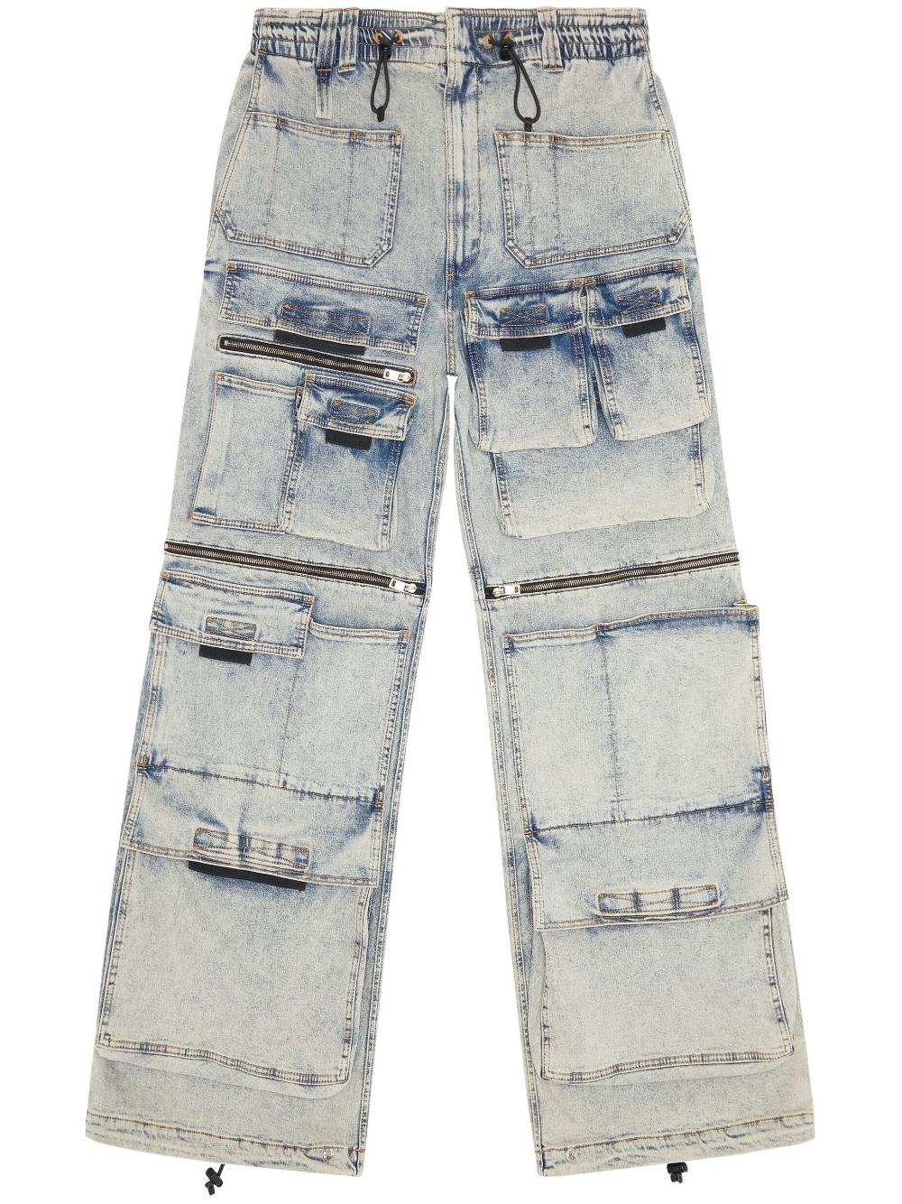 DIESEL Multiple-pocket Drawstring Jeans in Blue for Men | Lyst