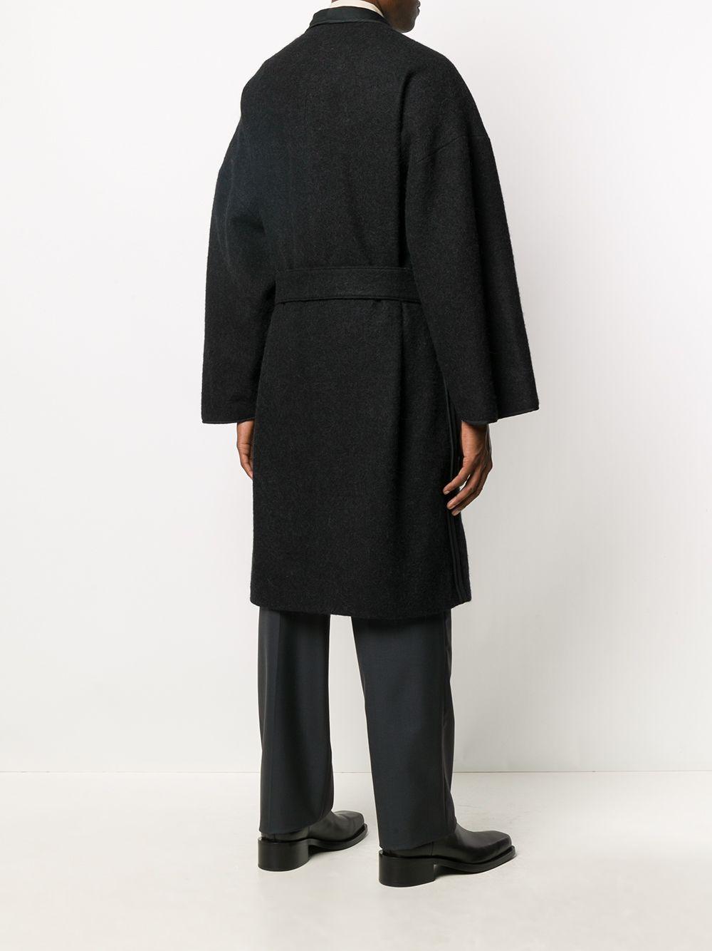 Lemaire Wool Wrap Coat in Black for Men - Lyst