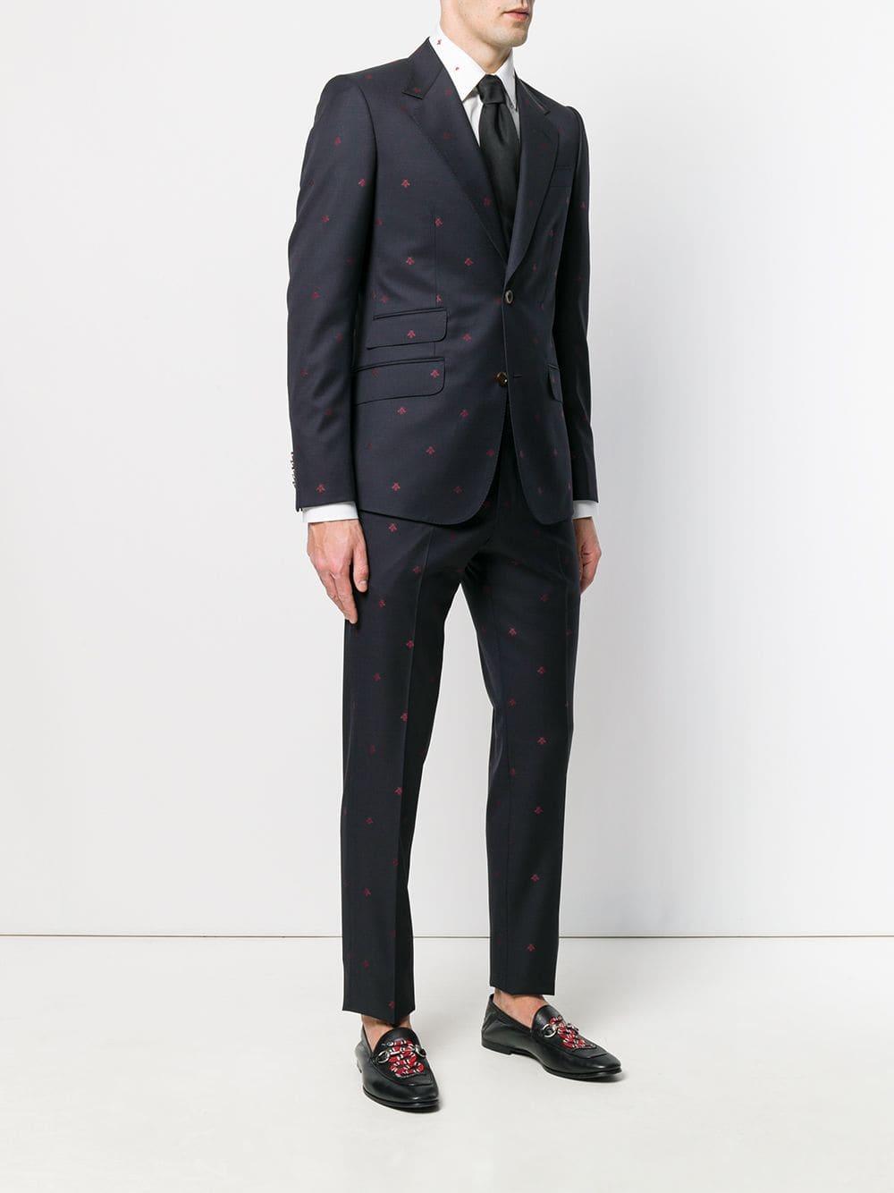 Gucci Heritage Bees Two Piece Suit in Blue for Men | Lyst