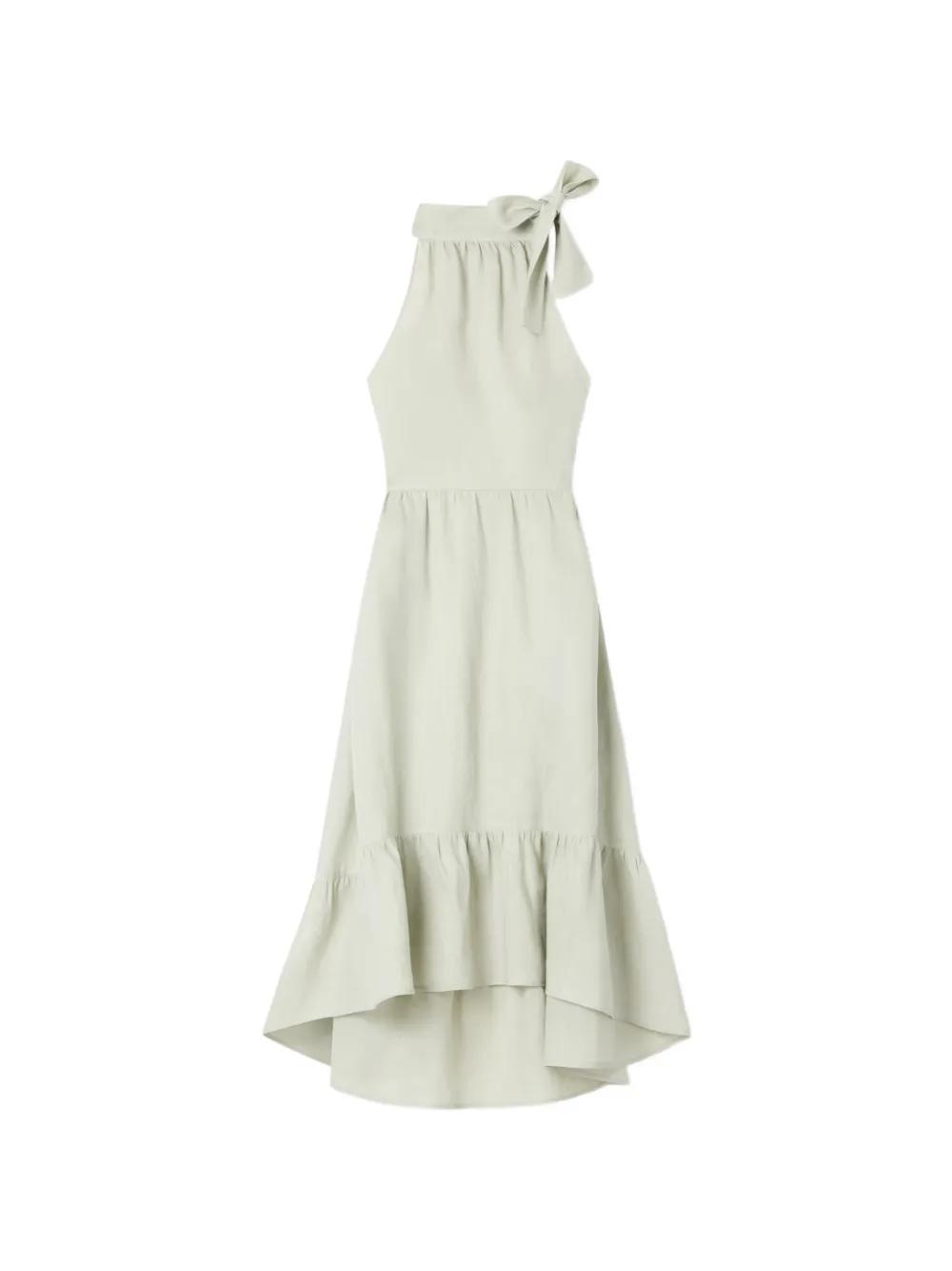 lush halter dress Twist Neck Open Front Velvet Draped Gown