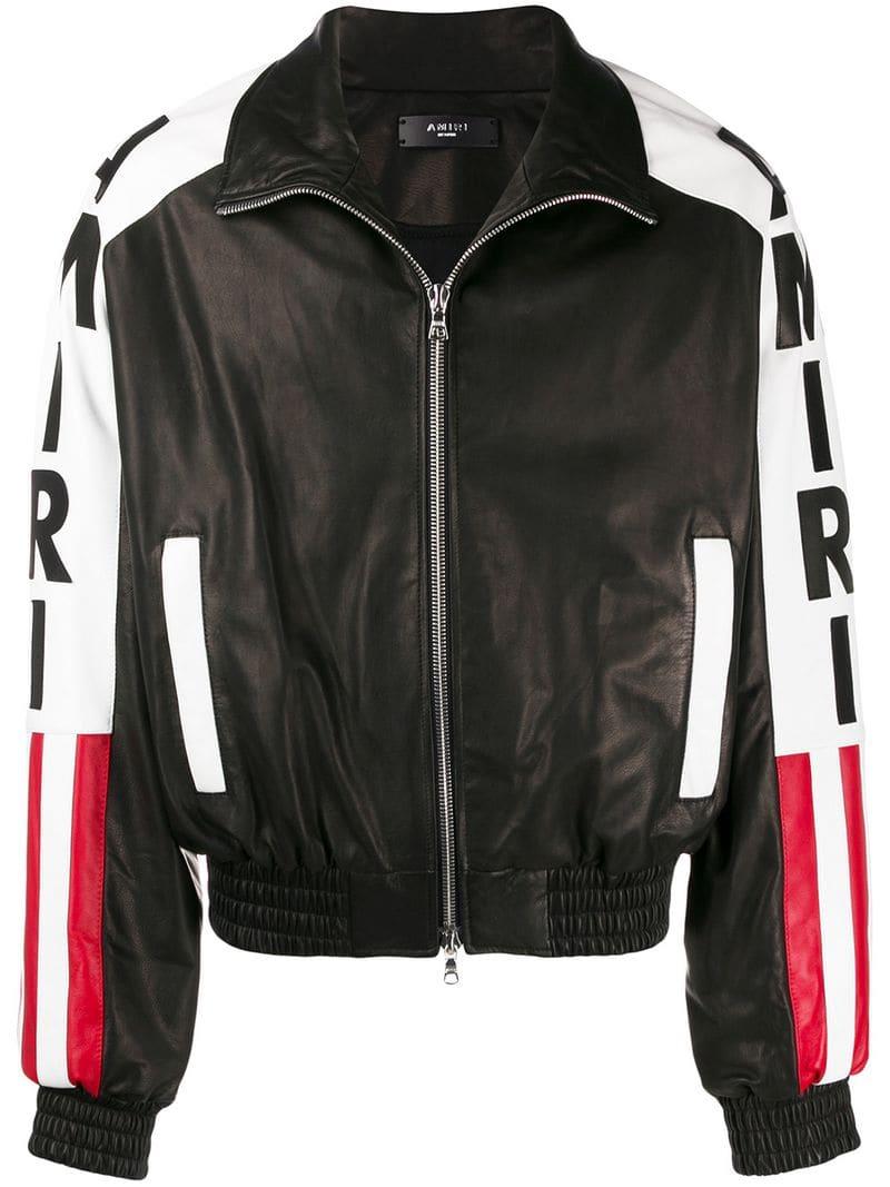 AMERI ♡ LEATHER JACKET Amiri American Flag Jacket in Black for Men | Lyst