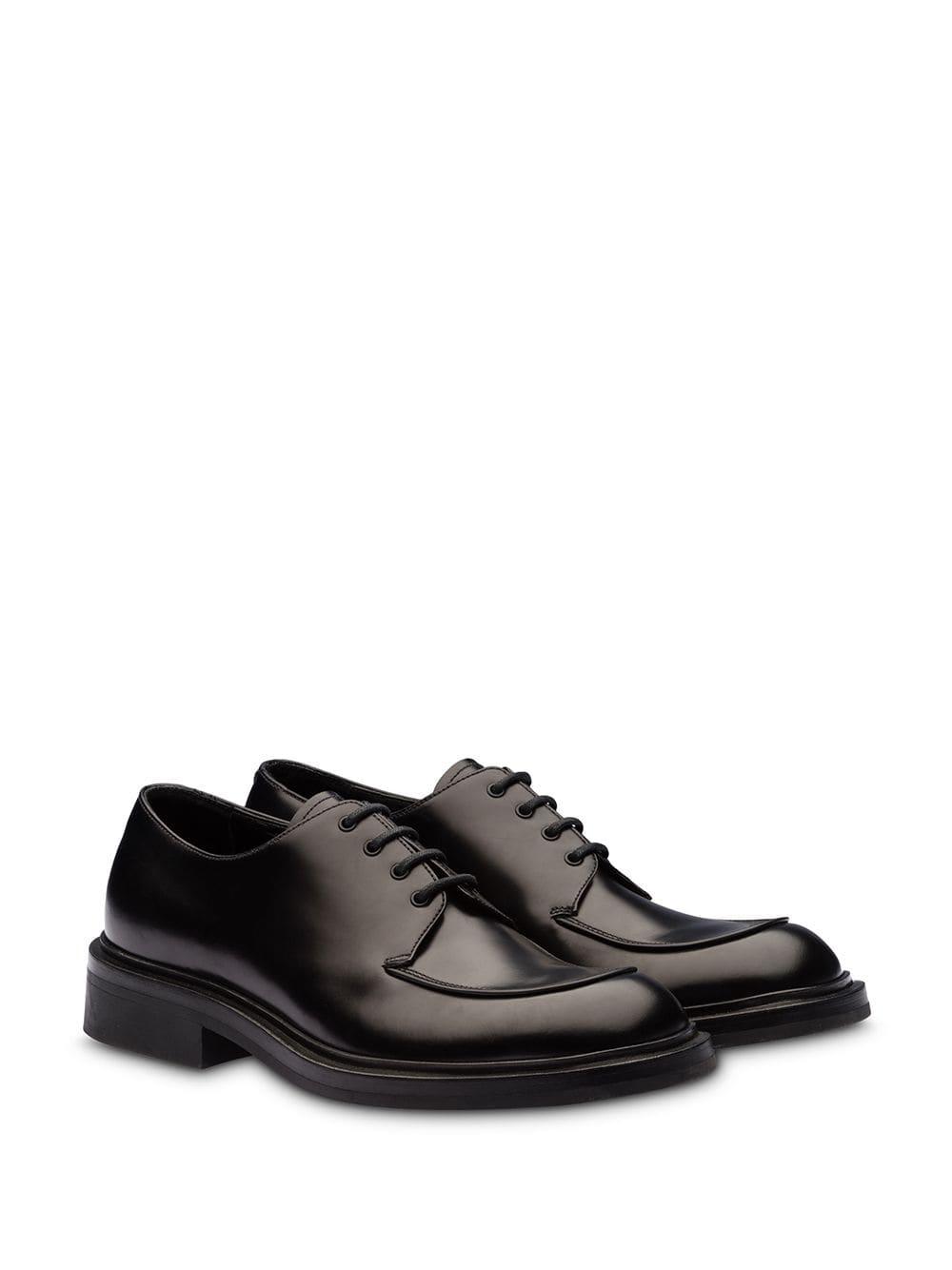 Prada Rubber Sole Derby Shoes in Black for Men - Lyst