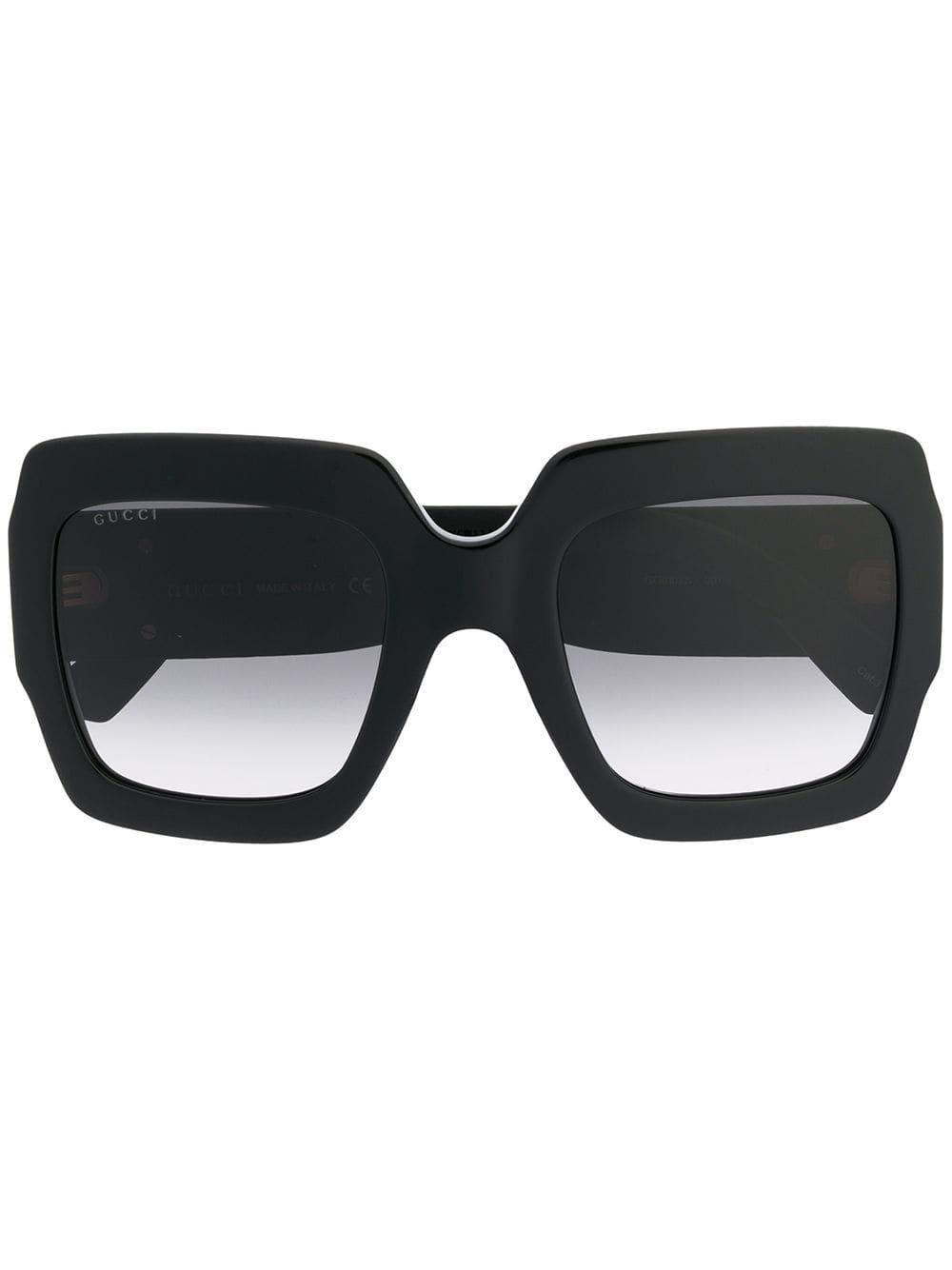 Gucci Oversized Frame Sunglasses in Black for Men - Lyst