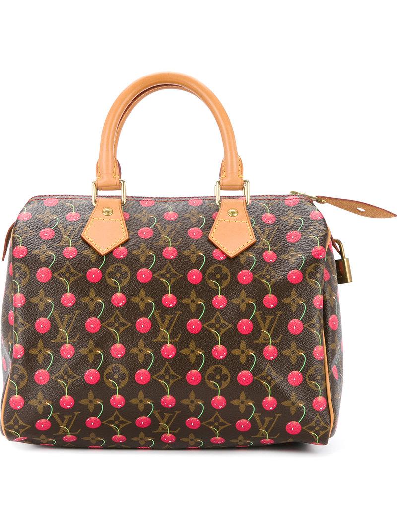 Louis Vuitton Leather Speedy 25 Cherry Monogram Bag in Brown - Lyst