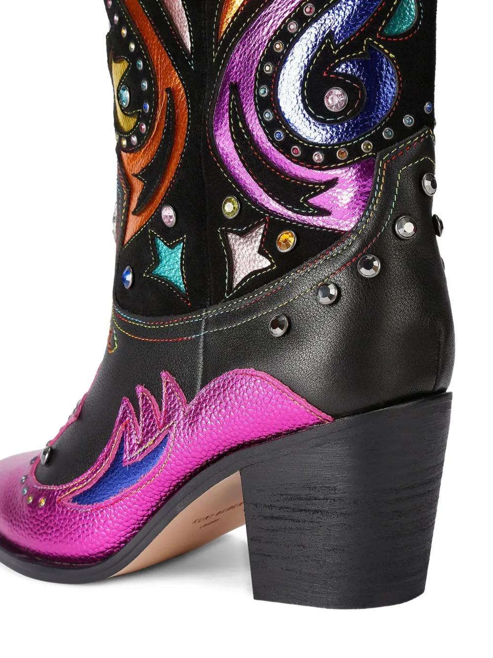 Kurt Geiger Leather Kensington Cowboy Boots in Purple Lyst