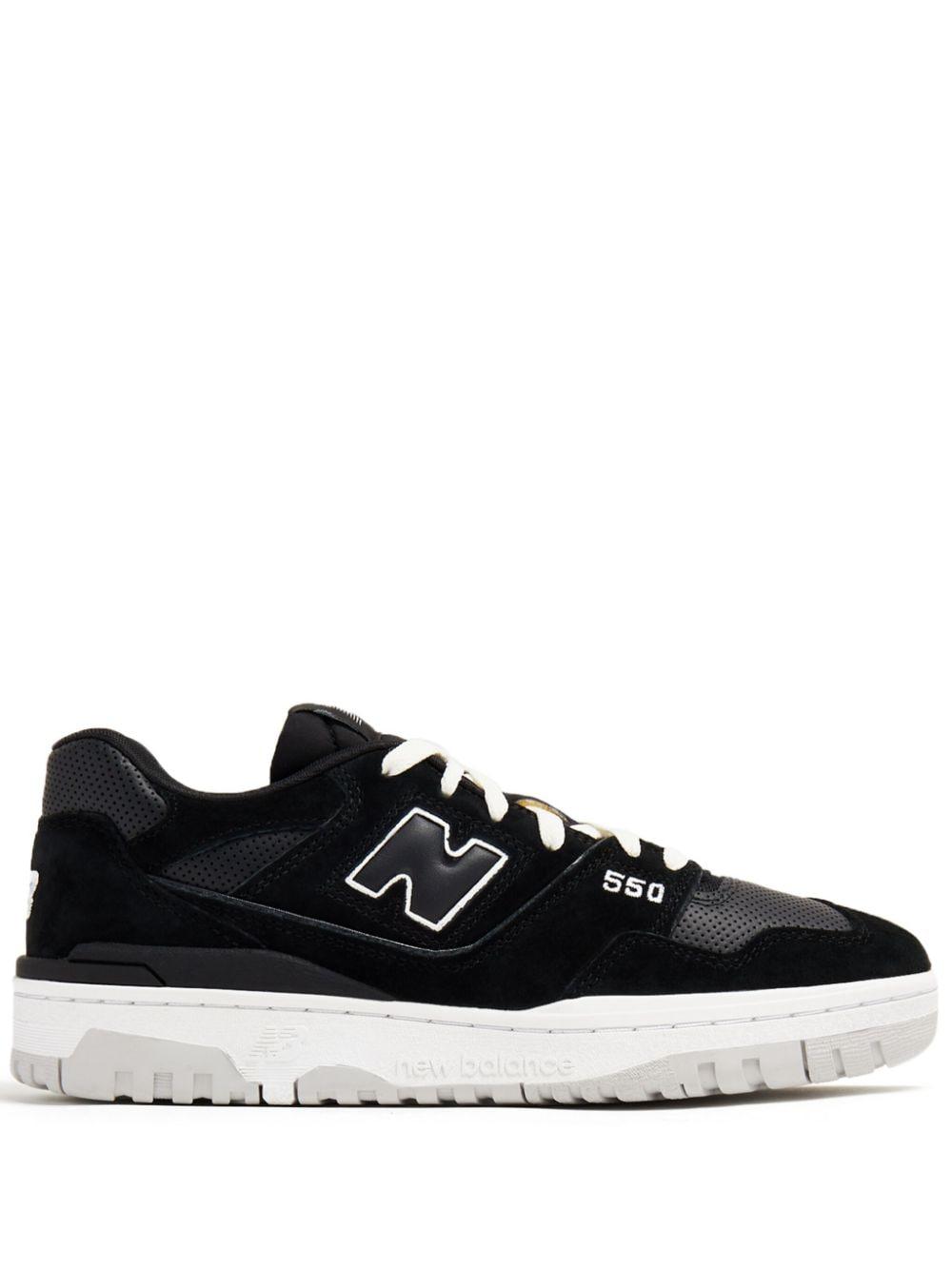 NEW BALANCE 550 suede-trimmed leather and mesh sneakers