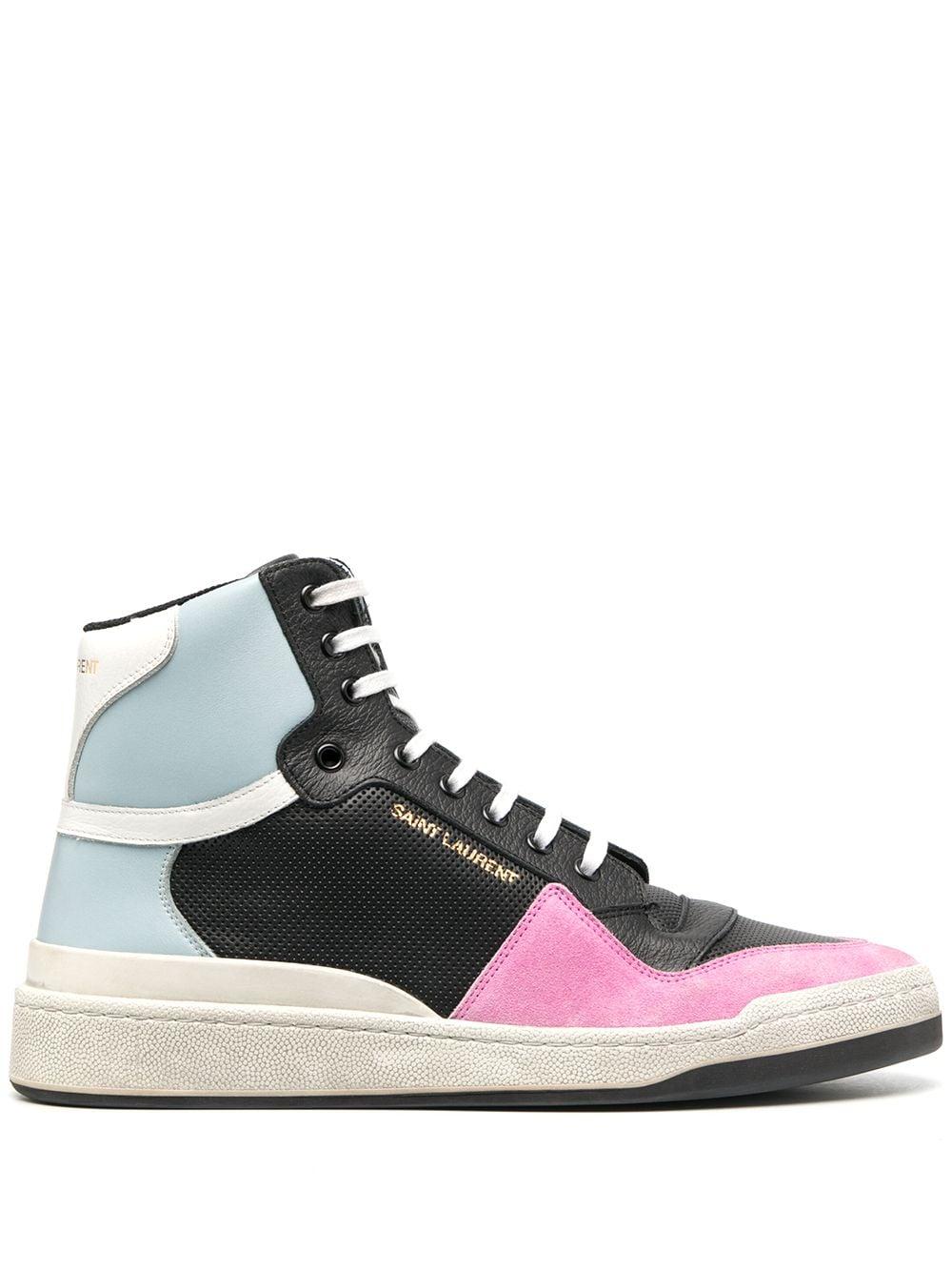 Saint Laurent Leather Sl24 High-top Sneakers in Blue for Men 