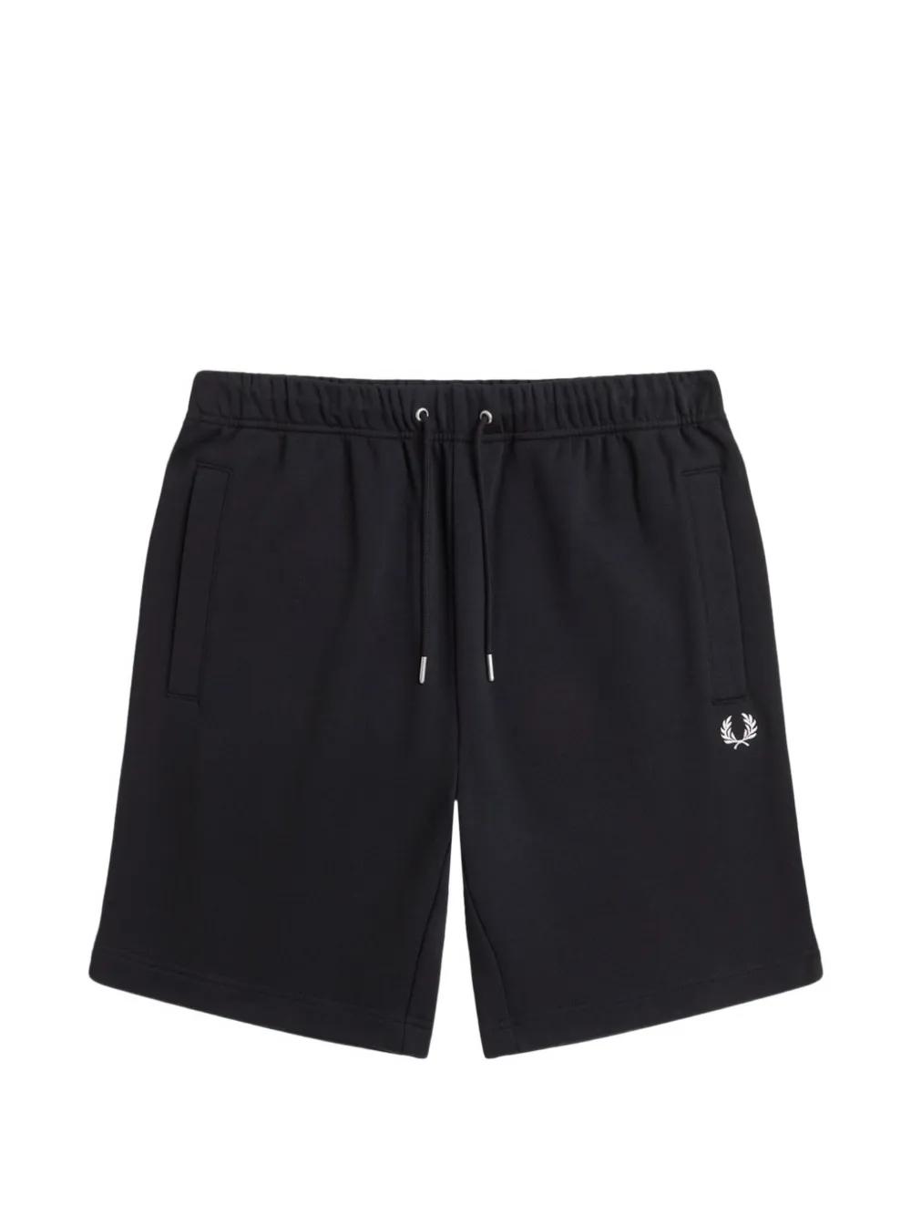 FRED PERRY フレッドペリー ハーフパンツ ブラック Mサイズ ロゴ FRED PERRY（フレッドペリー） パンツ 別注 ワンポイントロゴ刺繍