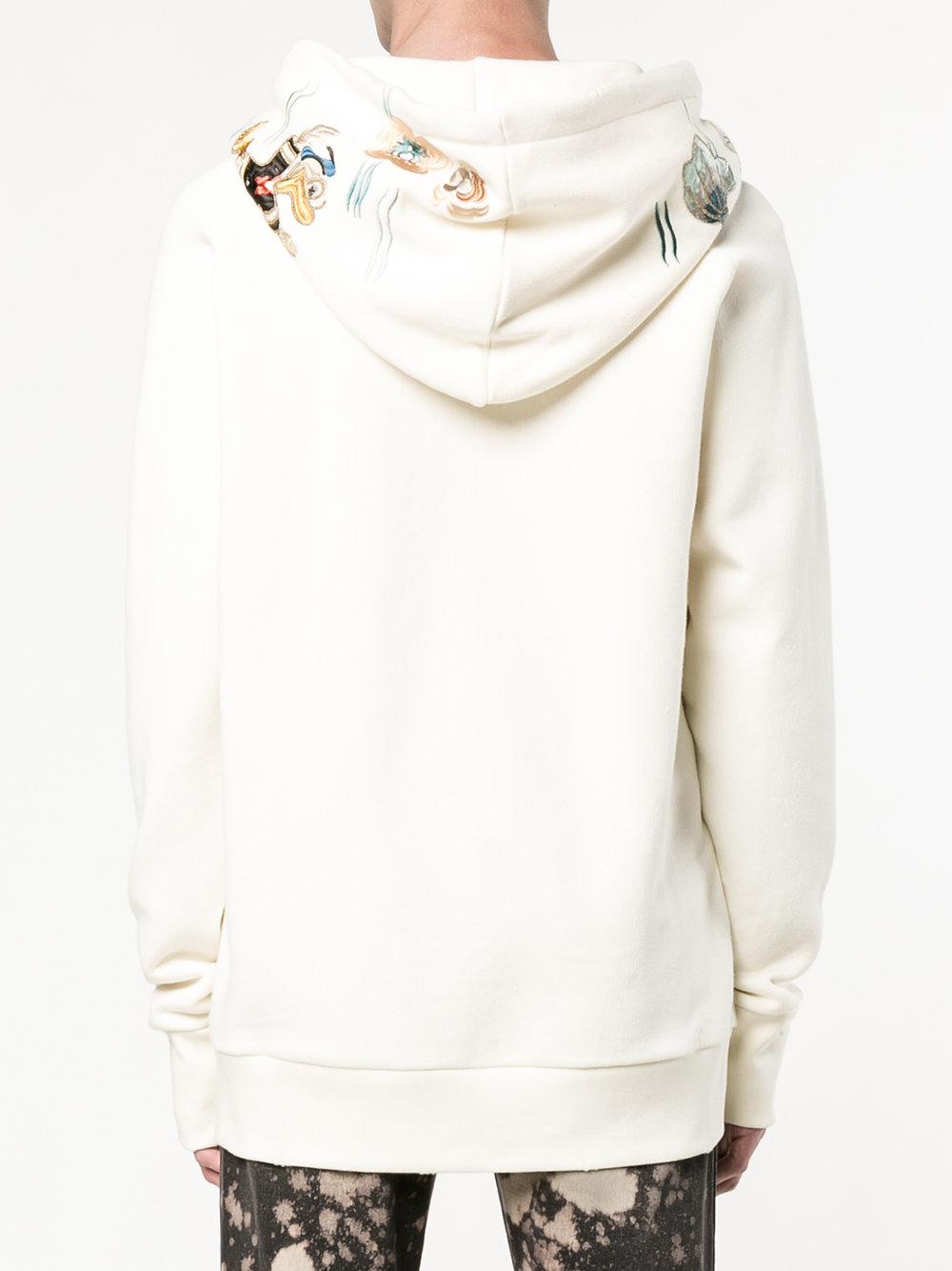 Gucci Cotton Blind For Love Embroidered Hoodie in White for Men - Lyst