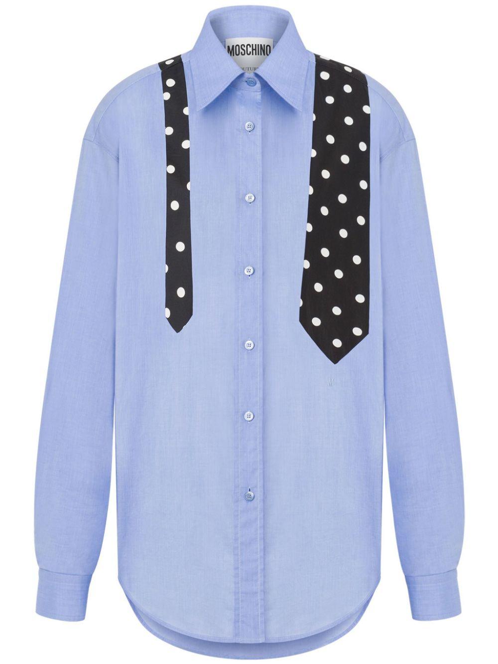 Moschino レディース ブルー タイプリント シャツ トップス