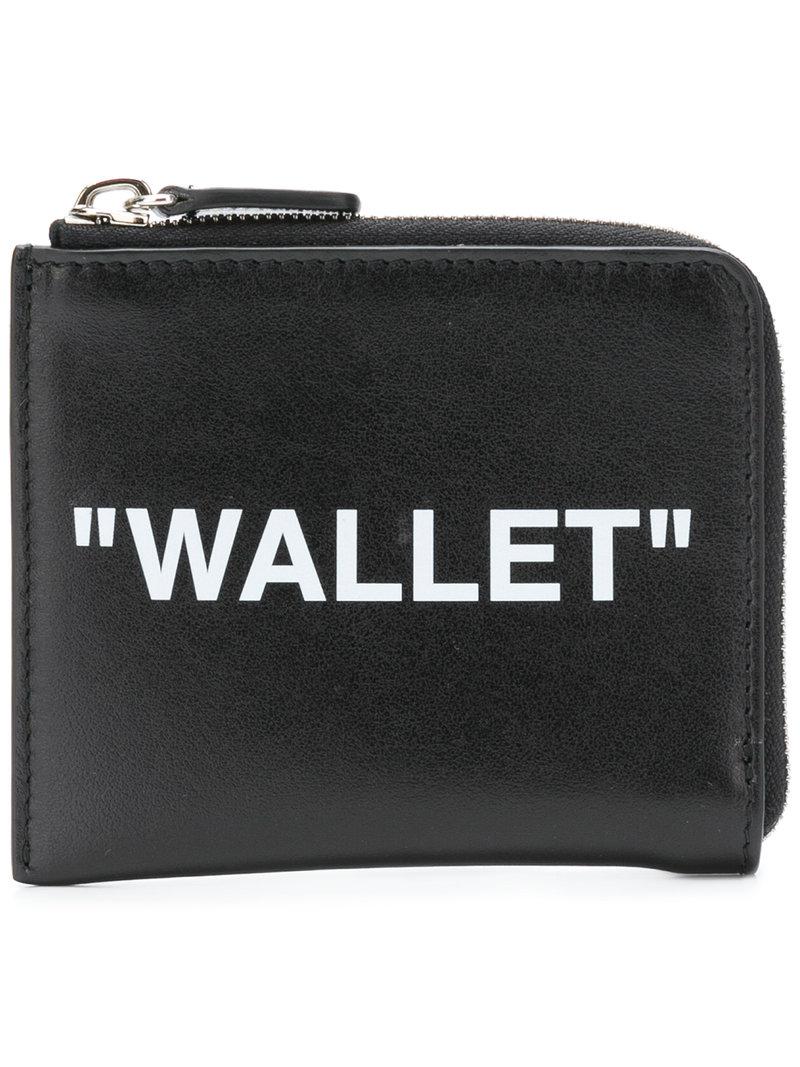 Off-White c/o Virgil Abloh Leather Contrast Zipped Wallet in Black for Men - Lyst