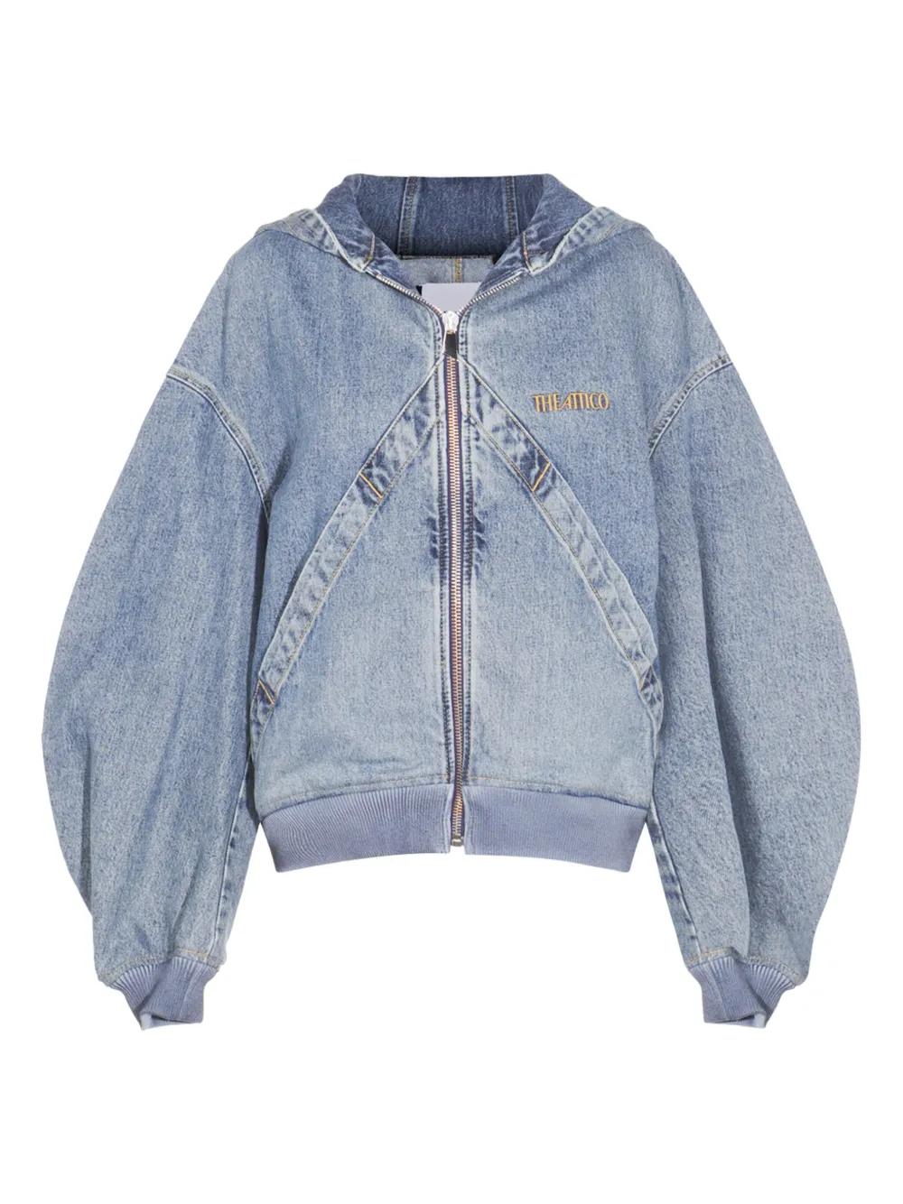 ジャケット THE ATTICO Women Jackets 237WCG26 BLUE Distressed denim jacket in blue - The Attico | Mytheresa