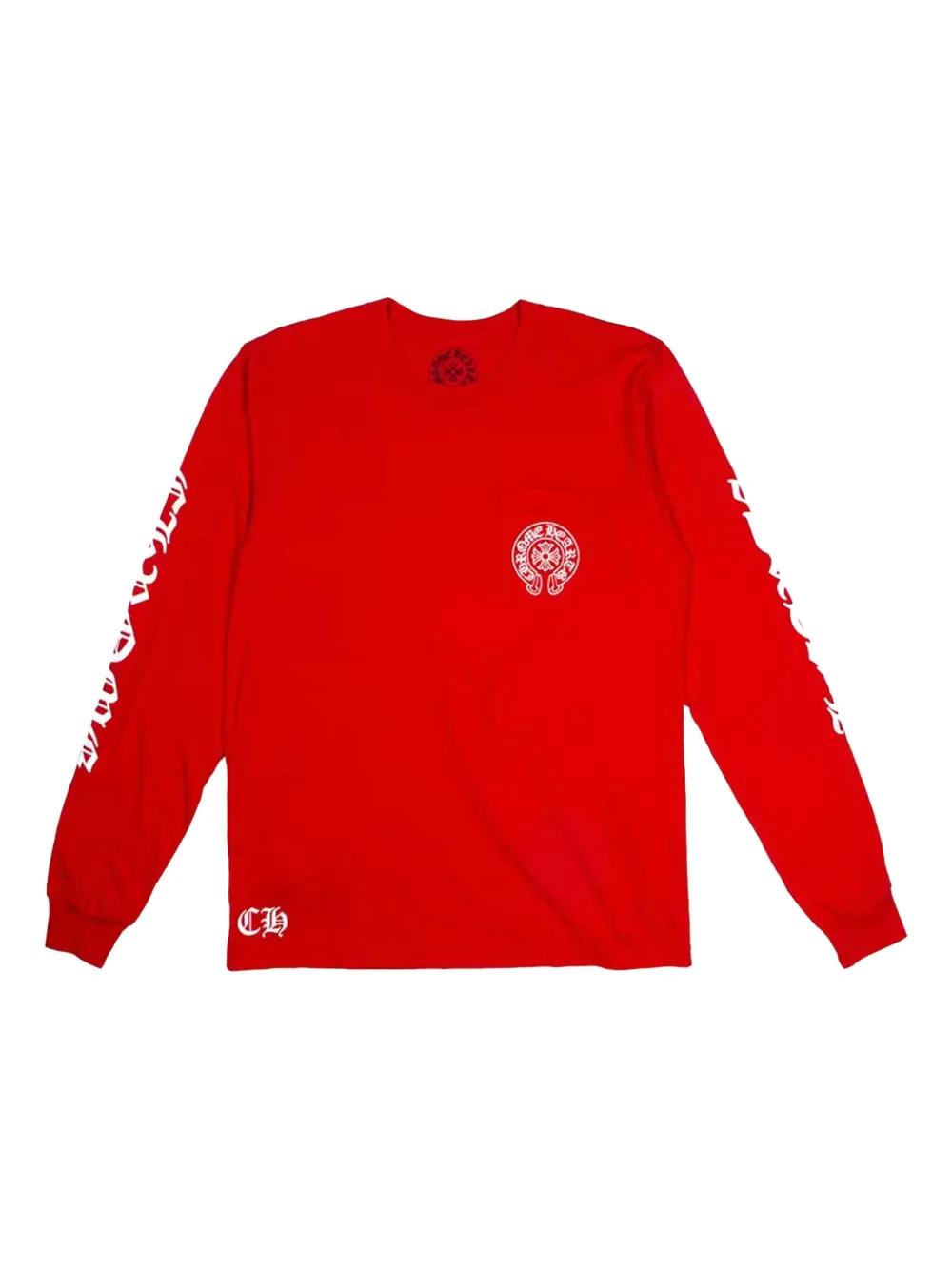 Chrome Hearts Scroll Logo Long-Sleeve T-Shirt in Red for Men | Lyst