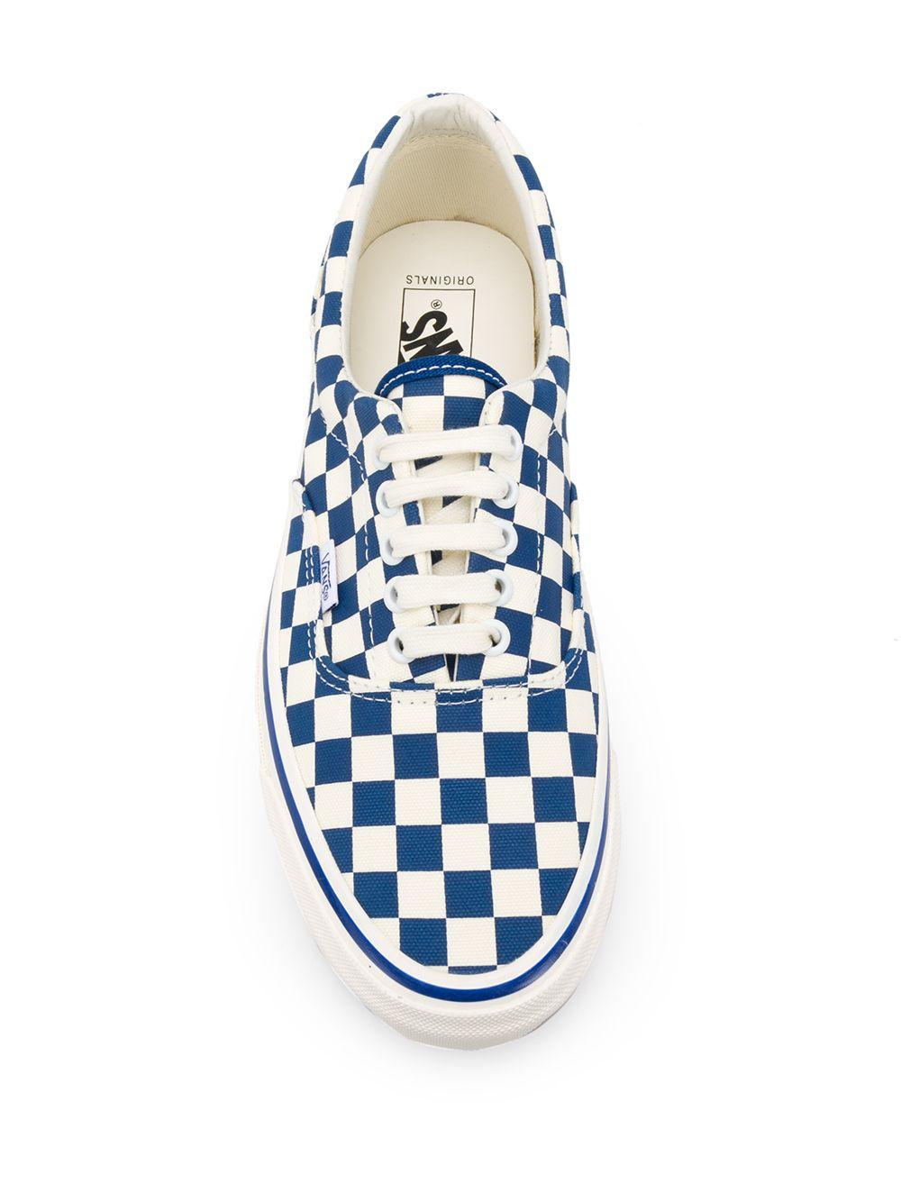 Vans Rubber Checkerboard Lace-up Sneakers in Blue - Lyst