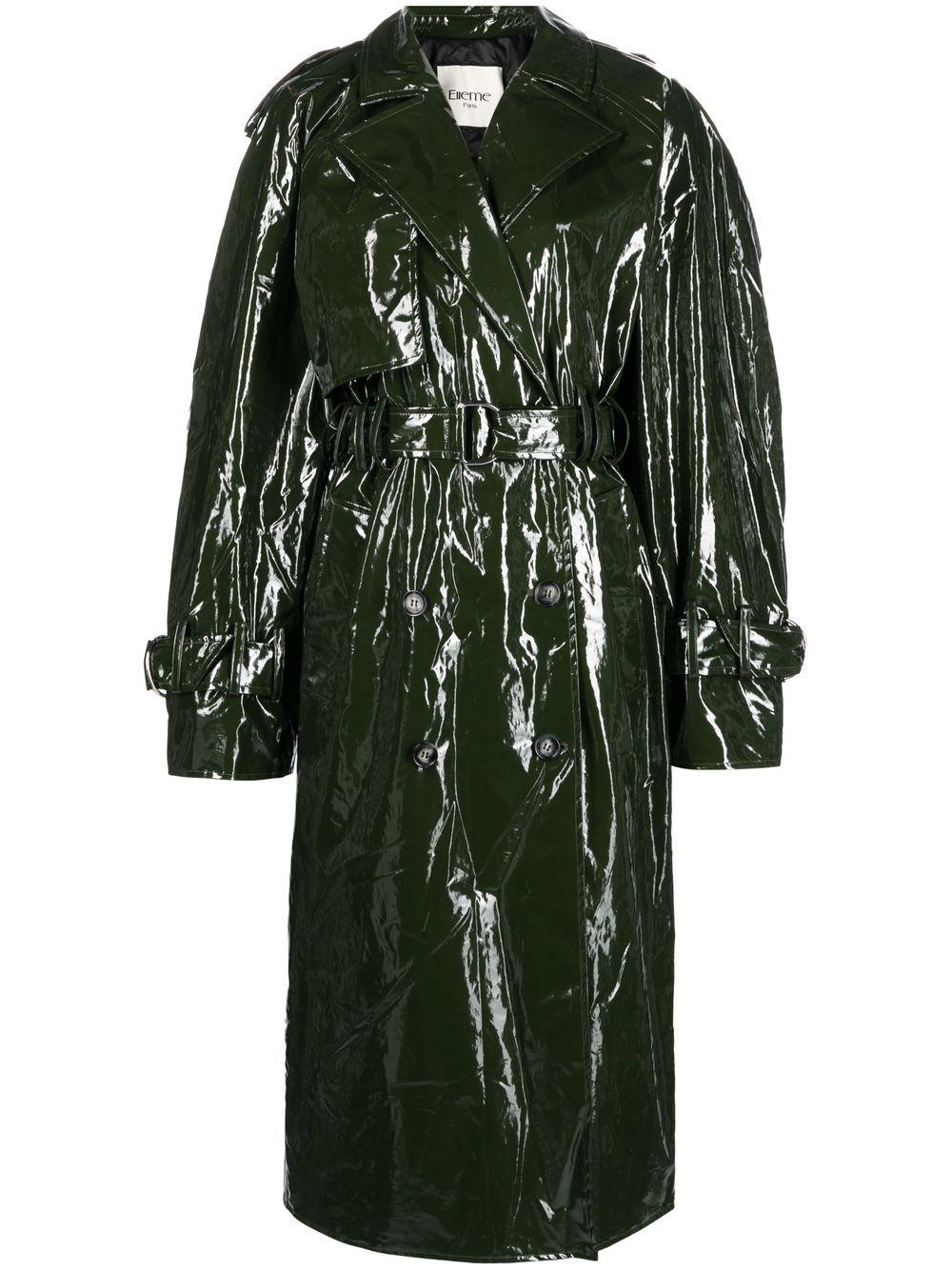 Elleme High Shine-finish Trench Coat in Green | Lyst