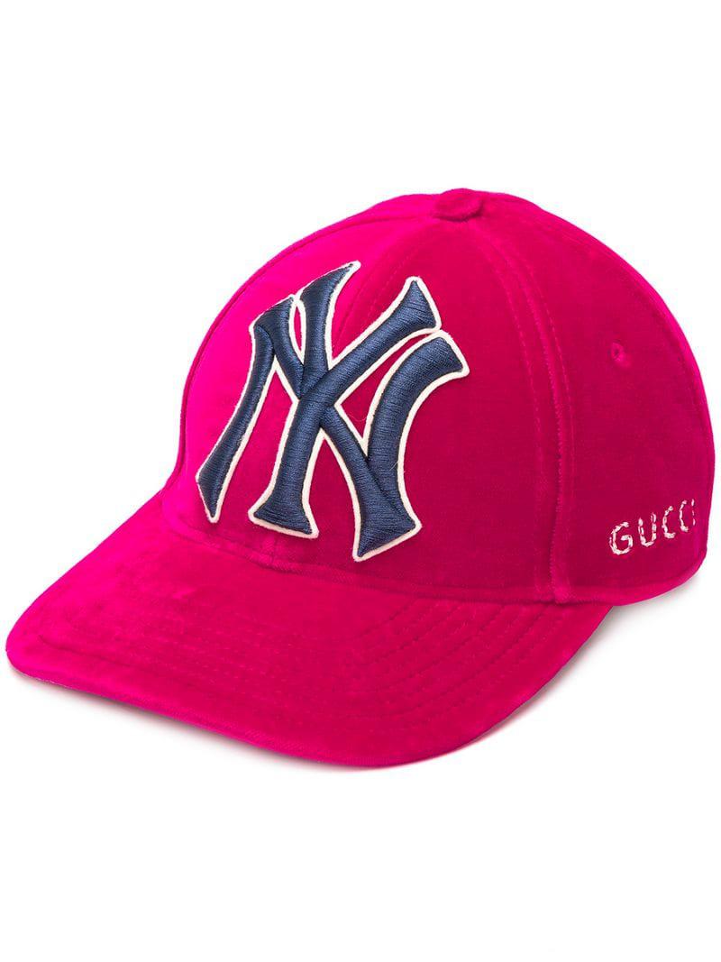 Casquette X MLB à patch NY Yankee Coton Gucci pour homme en coloris Rose -  Lyst