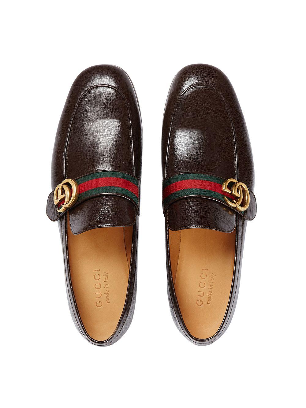 Gucci GG Web Loafers in Brown for Men | Lyst