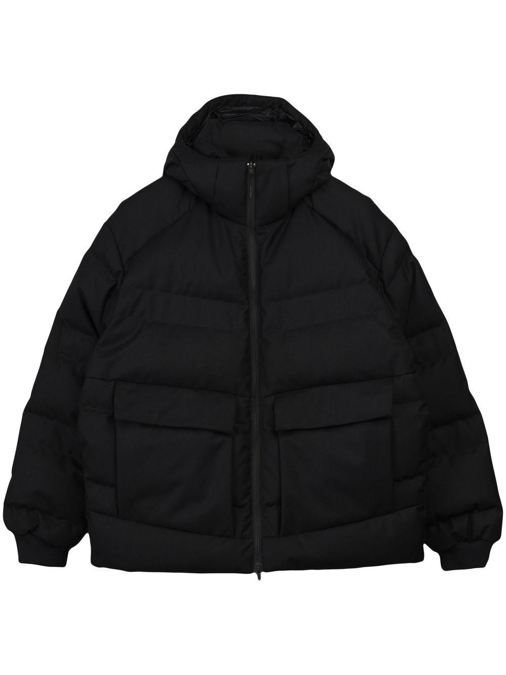 Y-3 Hooded Puffer Jacket in Black for Men | Lyst