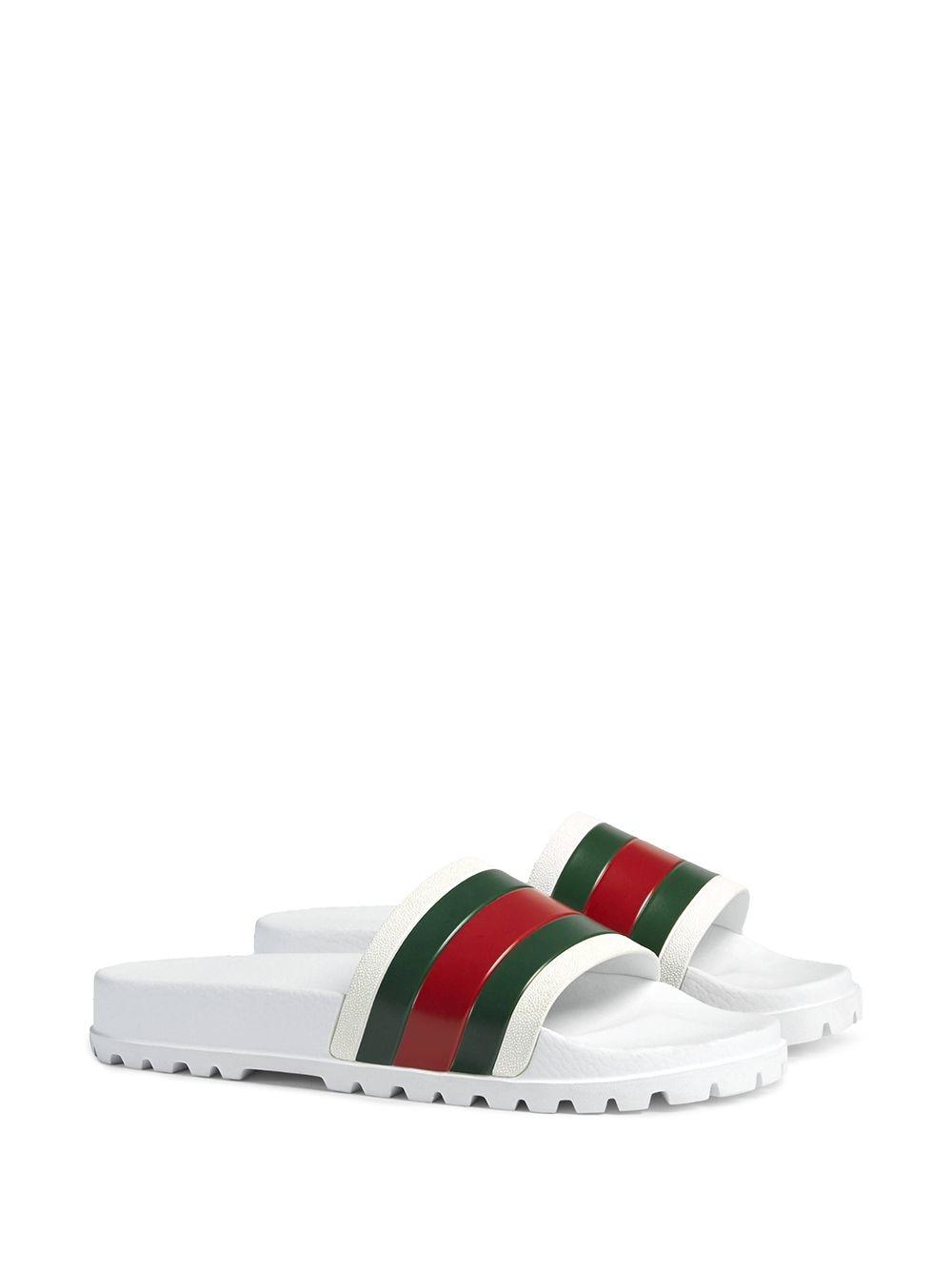 Gucci Rubber Web Detail Slides in -White (White) for Men - Save 20% - Lyst