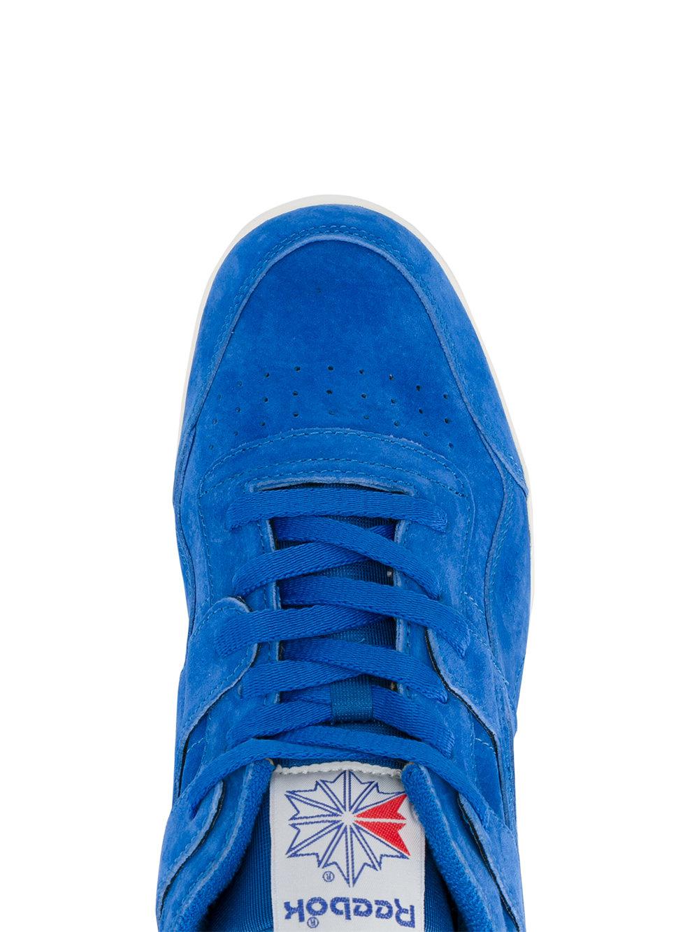 reebok blue suede trainers