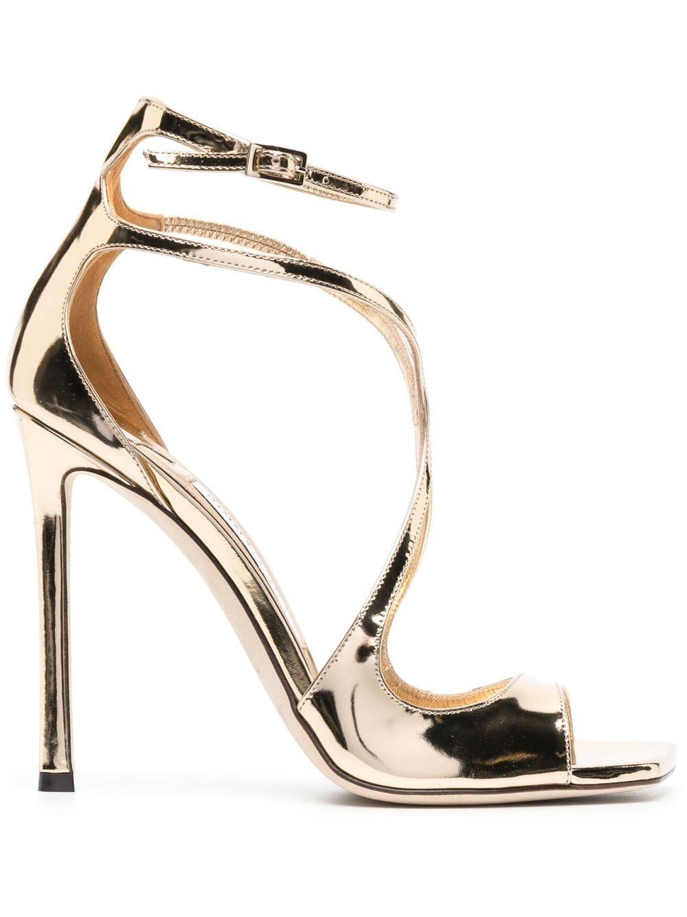 Jimmy Choo Azia 110mm Metallic-effect Sandals | Lyst